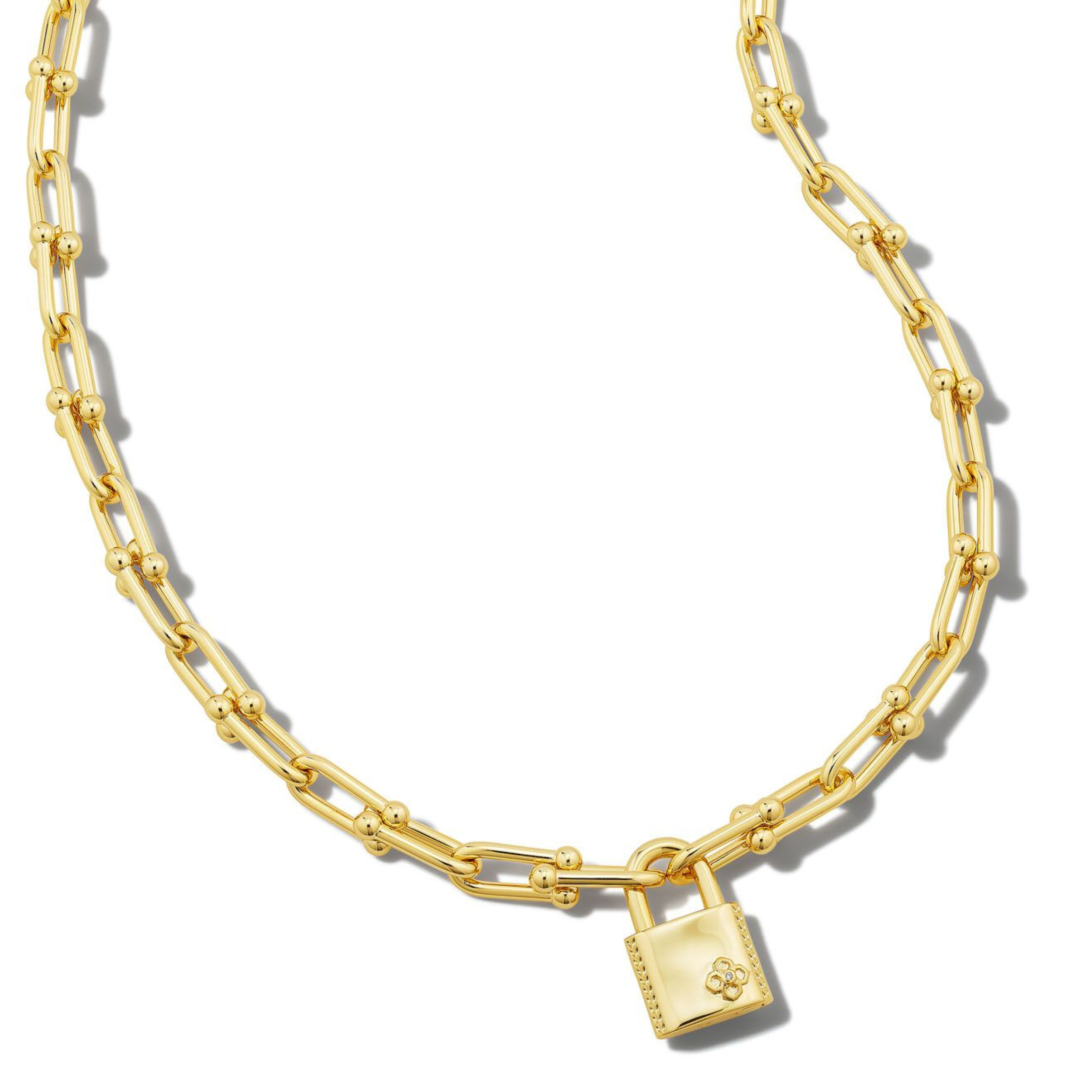 Kendra Scott | Jess Lock Chain Necklace in Gold - Giddy Up Glamour Boutique