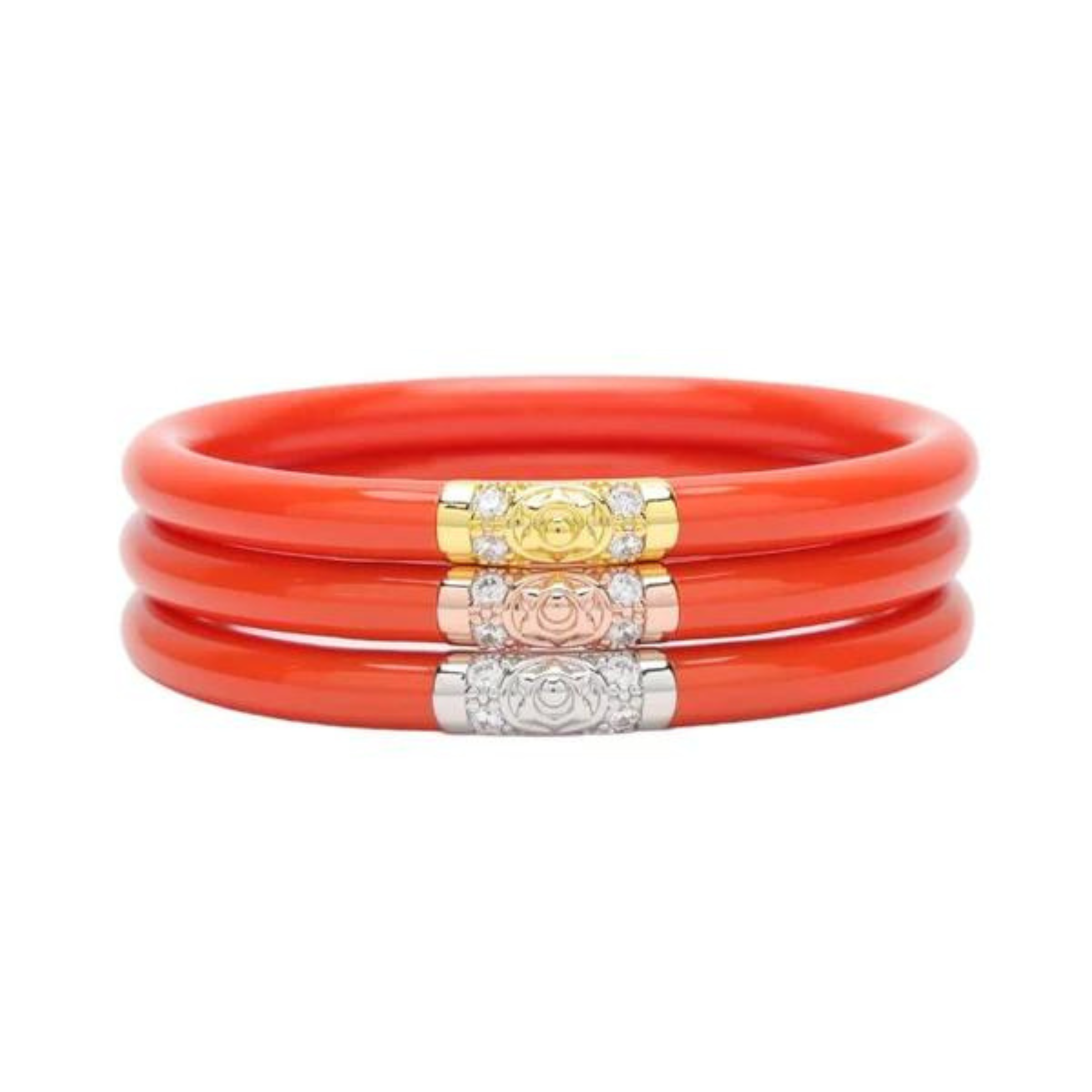 BuDhaGirl | Set of Three | Three Kings All Weather Bangles in Coral - Giddy Up Glamour Boutique