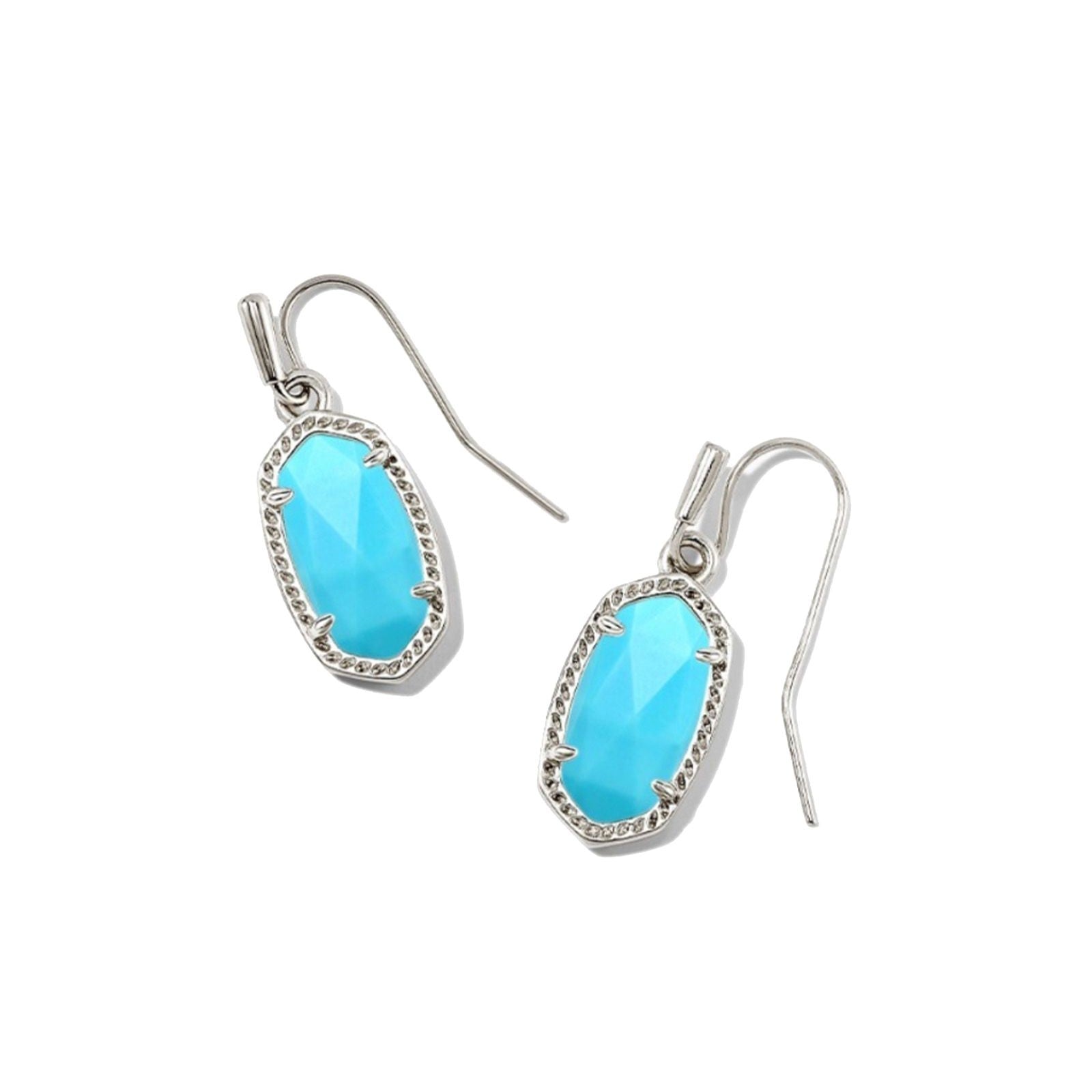 Kendra Scott | Lee Silver Earrings in Variegated Turquoise Magnesite - Giddy Up Glamour Boutique