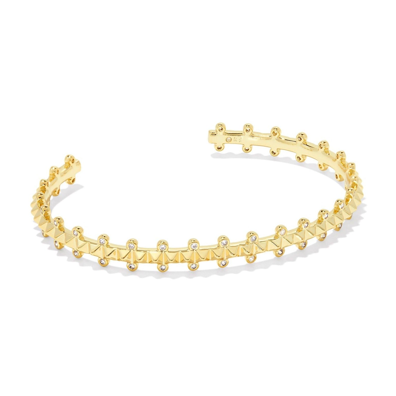 Kendra Scott | Jada Gold Cuff Bracelet in White Crystal - Giddy Up Glamour Boutique