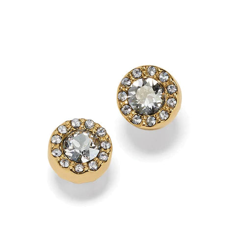 Brighton | Illumina Solitaire Post Earrings in Gold Tone - Giddy Up Glamour Boutique