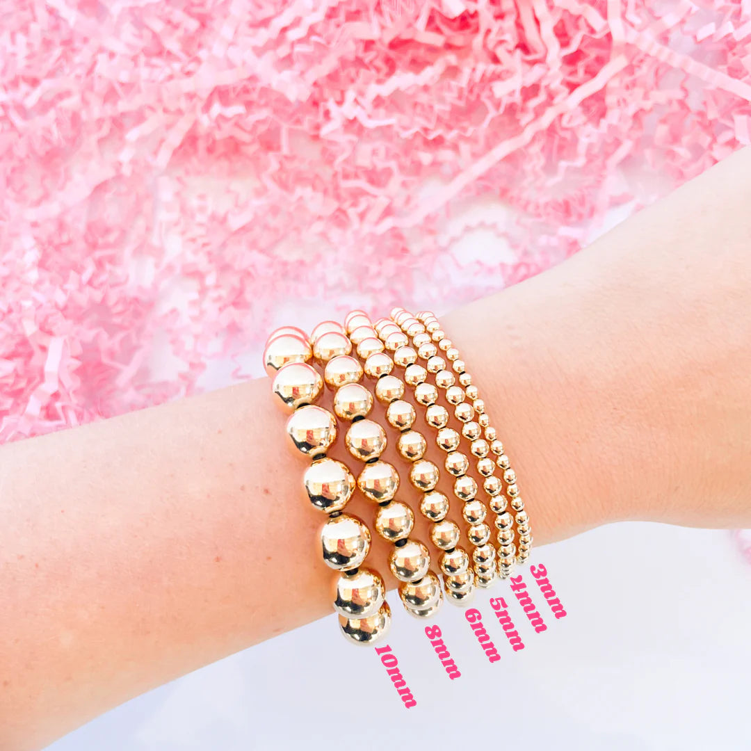 Beaded Blondes | 5MM Gold Beaded Bracelet - Giddy Up Glamour Boutique