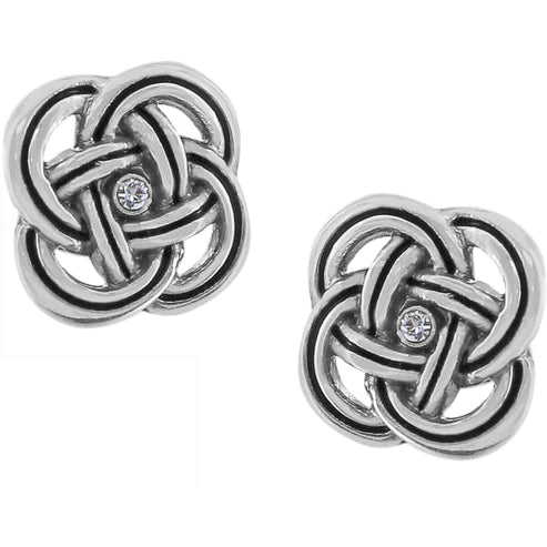 Brighton | Interlok Mini Post Stud Earrings in Silver Tone - Giddy Up Glamour Boutique