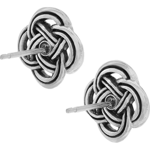 Brighton | Interlok Mini Post Stud Earrings in Silver Tone - Giddy Up Glamour Boutique
