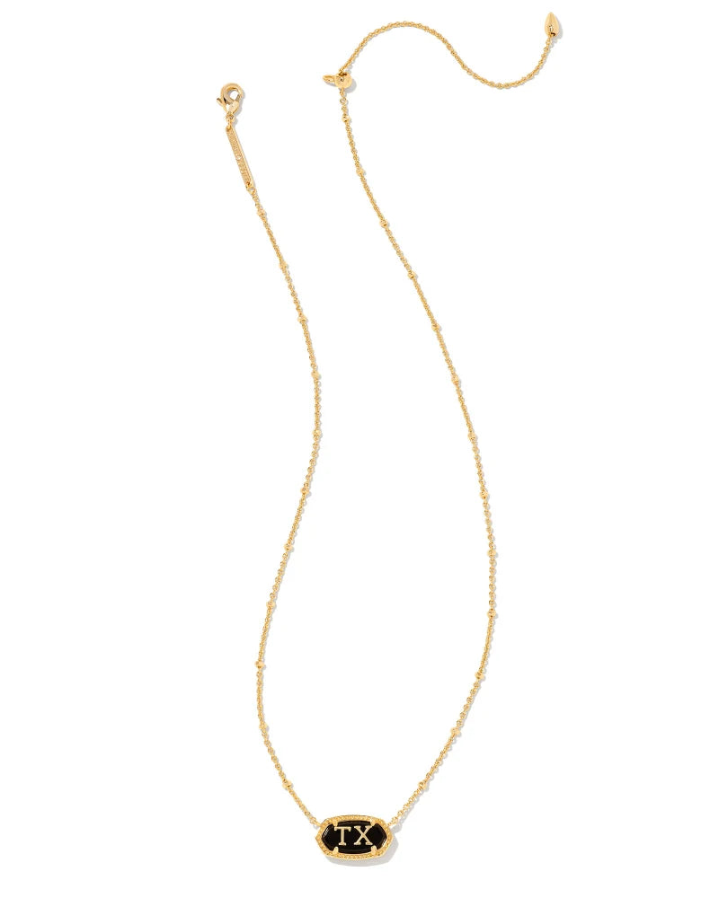 Kendra Scott | Elisa Gold Texas Necklace in Black Agate - Giddy Up Glamour Boutique