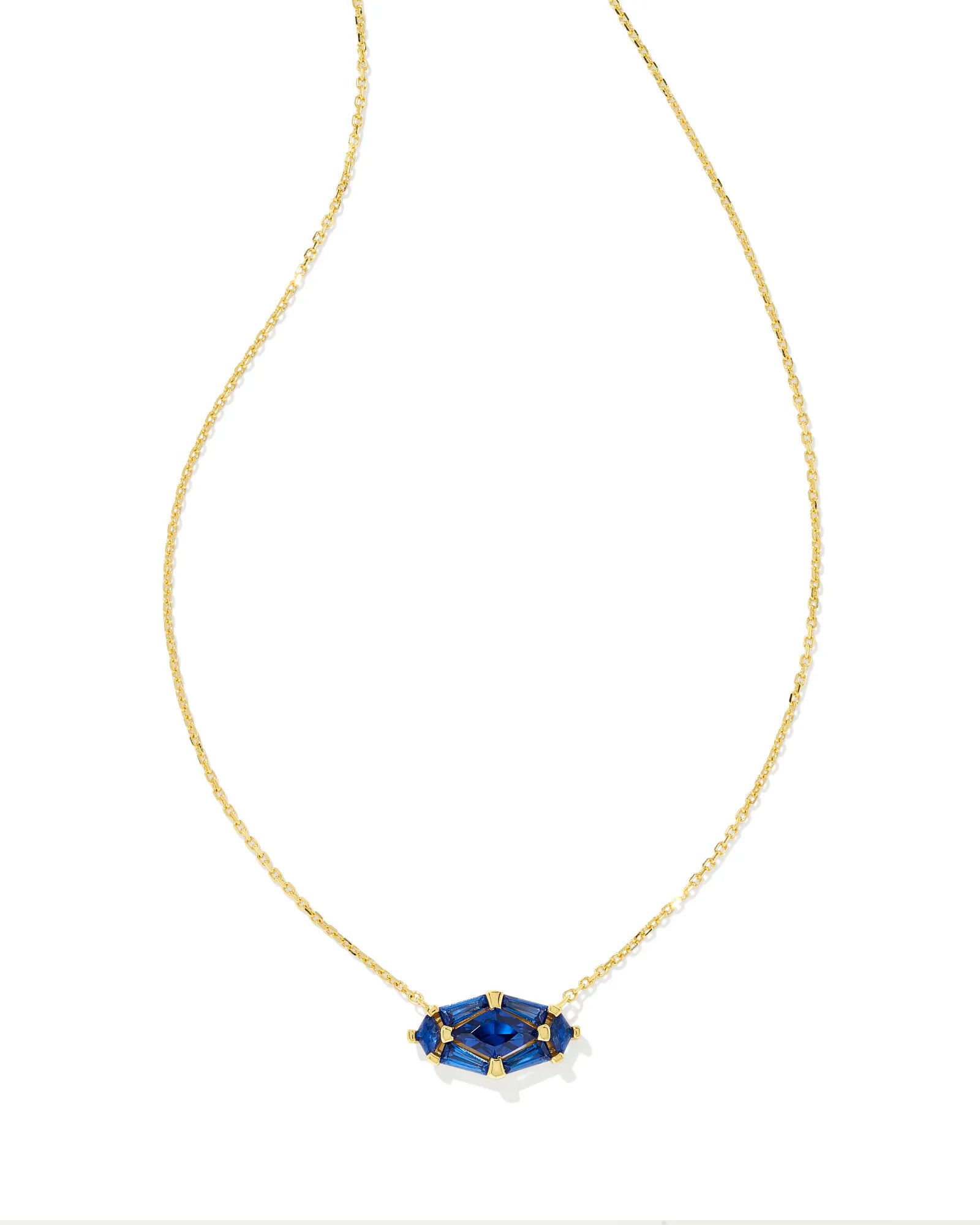 Kendra Scott Lindy Rae Elisa Gold Pendant Necklace in Blue