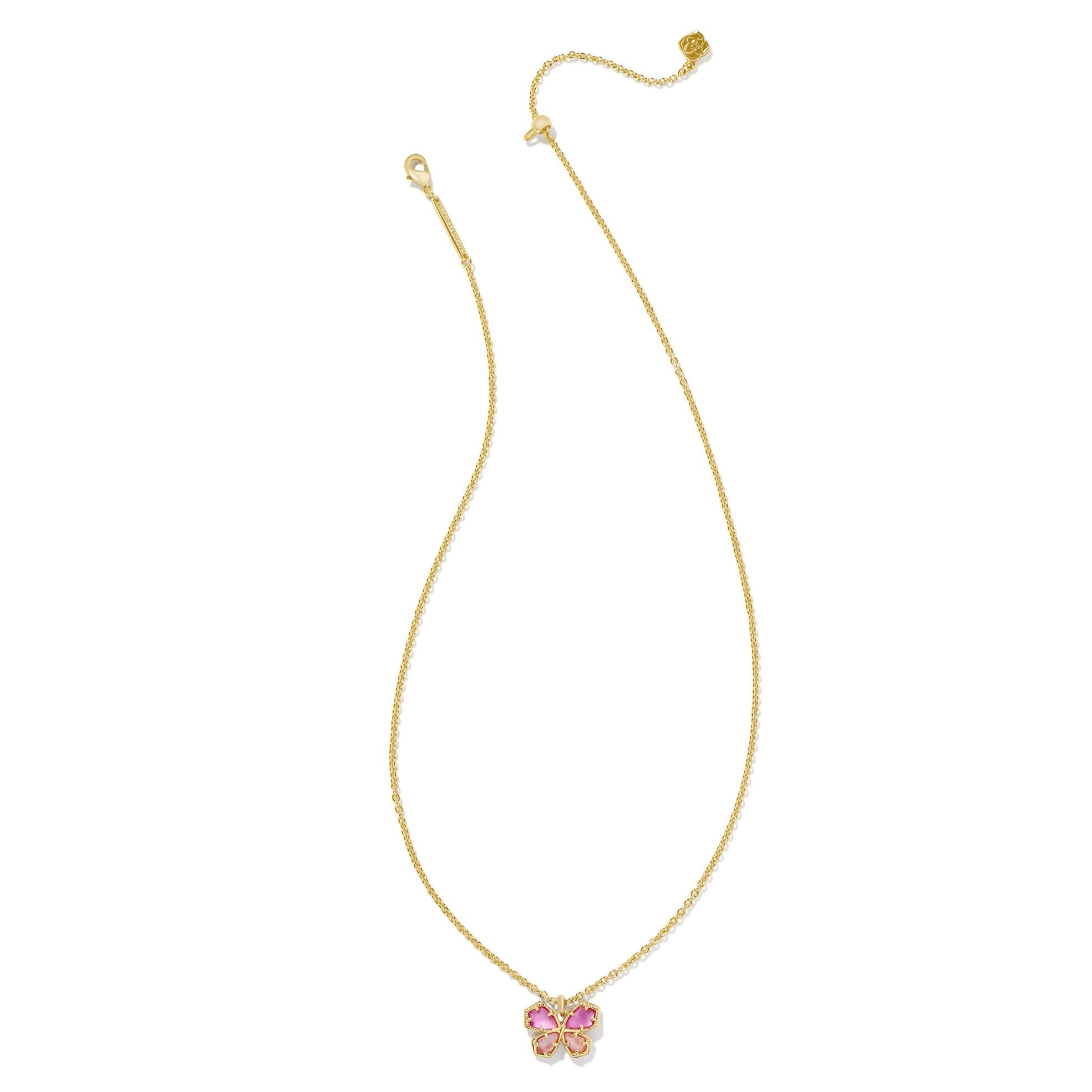 Kendra Scott | Mae Gold Butterfly Short Pendant Necklace in Azalea Illusion - Giddy Up Glamour Boutique