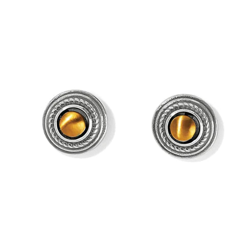Brighton | Ferrara Monete Stud Earrings in Silver and Gold Tone - Giddy Up Glamour Boutique