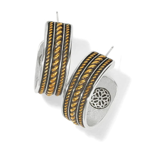 Brighton | Monete Wide Hoop Earrings in Gold and Silver Tone - Giddy Up Glamour Boutique