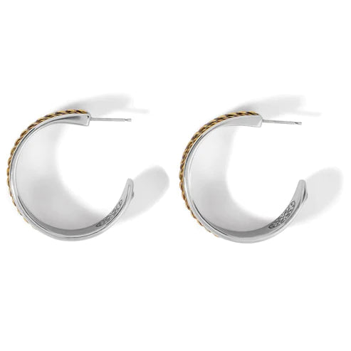 Brighton | Monete Wide Hoop Earrings in Gold and Silver Tone - Giddy Up Glamour Boutique