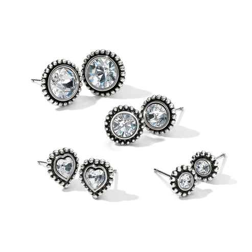 Brighton | Silver Tone Twinkle Large Post Earrings in Clear Crystal - Giddy Up Glamour Boutique