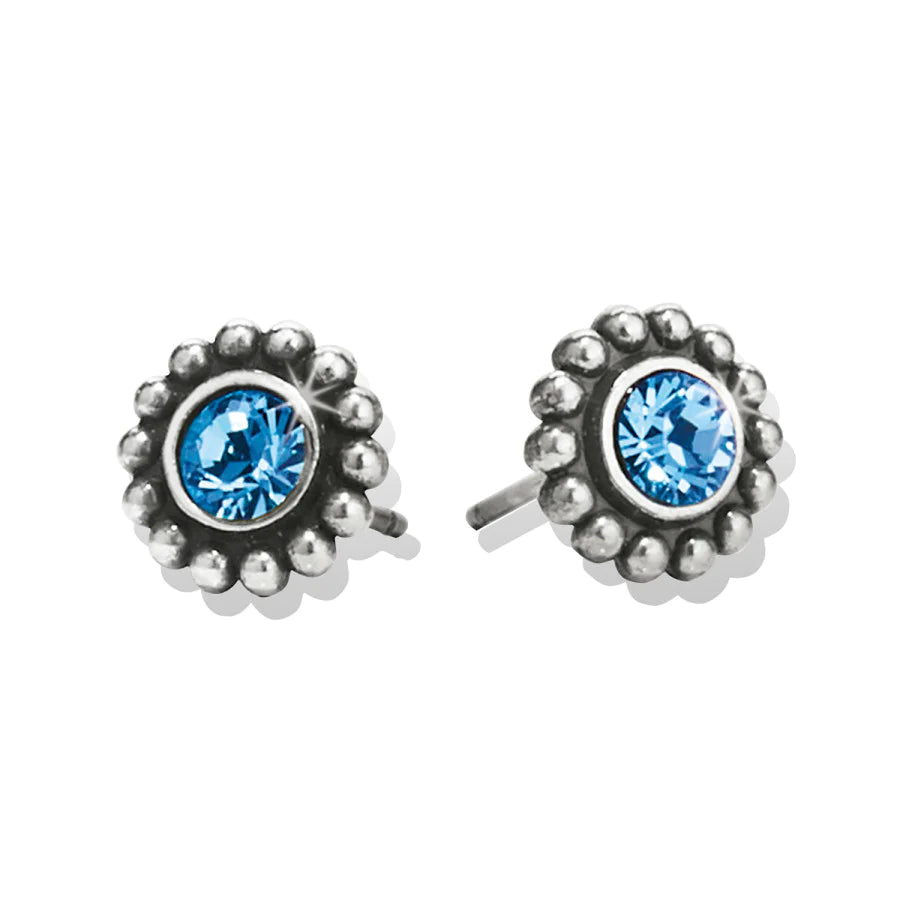 Brighton | Silver Tone Twinkle Mini Post Earrings in Blue Crystal - Giddy Up Glamour Boutique