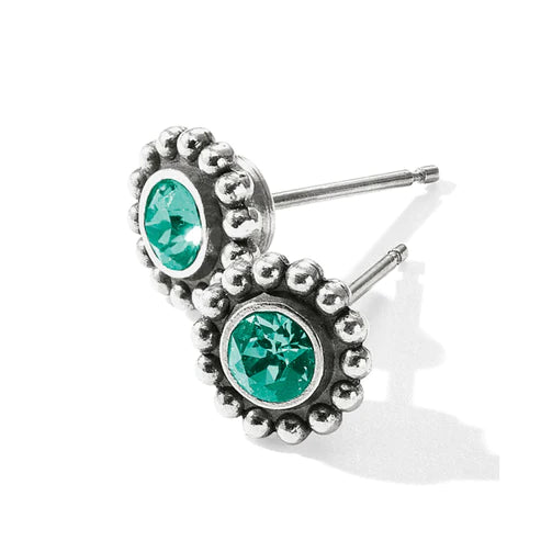 Brighton | Silver Tone Twinkle Mini Post Earrings in Emerald - Giddy Up Glamour Boutique