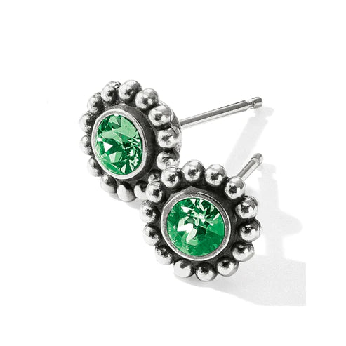 Brighton | Silver Tone Twinkle Mini Post Earrings in Peridot - Giddy Up Glamour Boutique