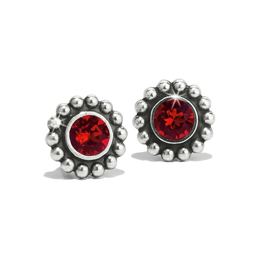 Brighton | Silver Tone Twinkle Mini Post Earrings in Ruby - Giddy Up Glamour Boutique