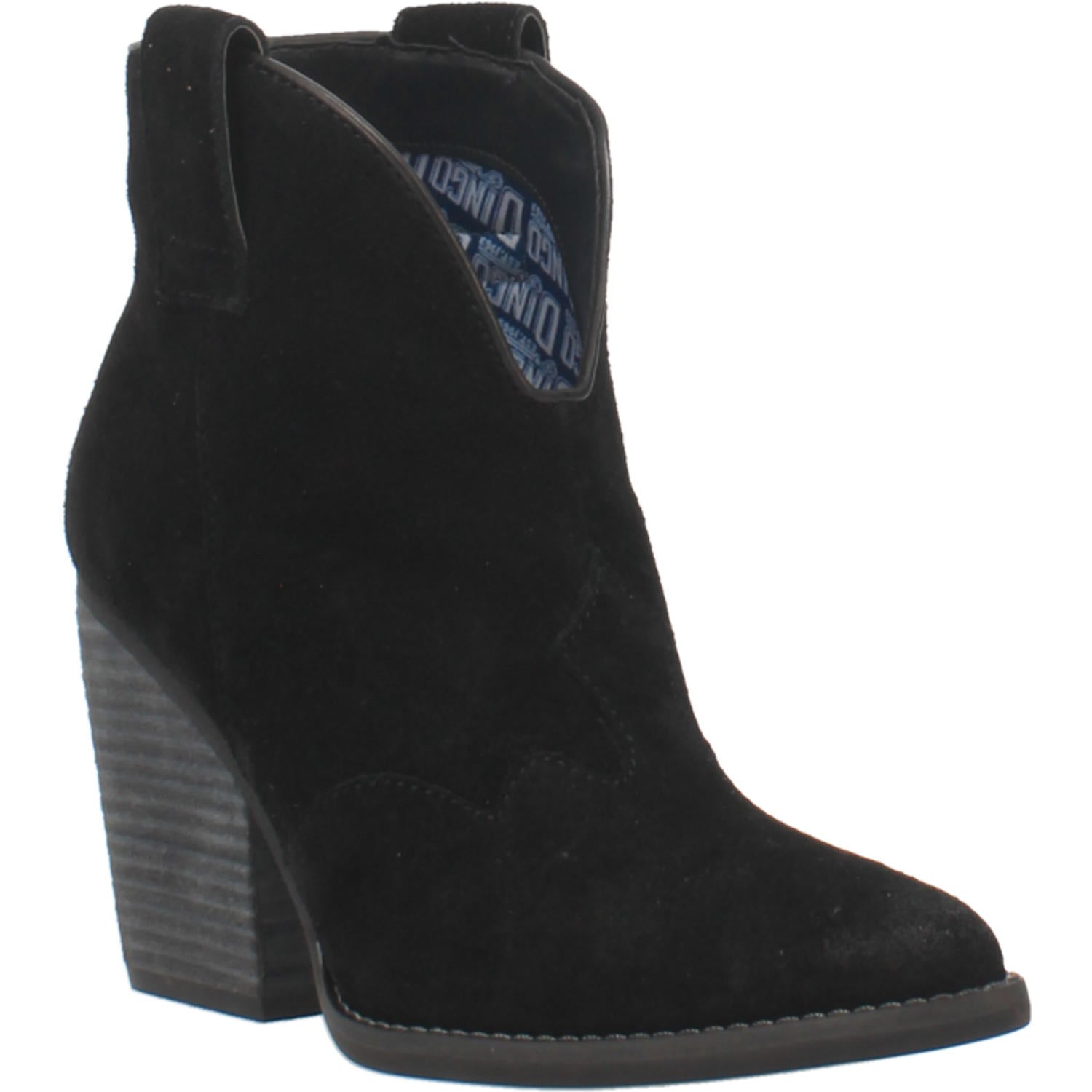 Online Exclusive | Dingo | Flannie Suede Leather Cowboy Bootie in Black **PREORDER - Giddy Up Glamour Boutique