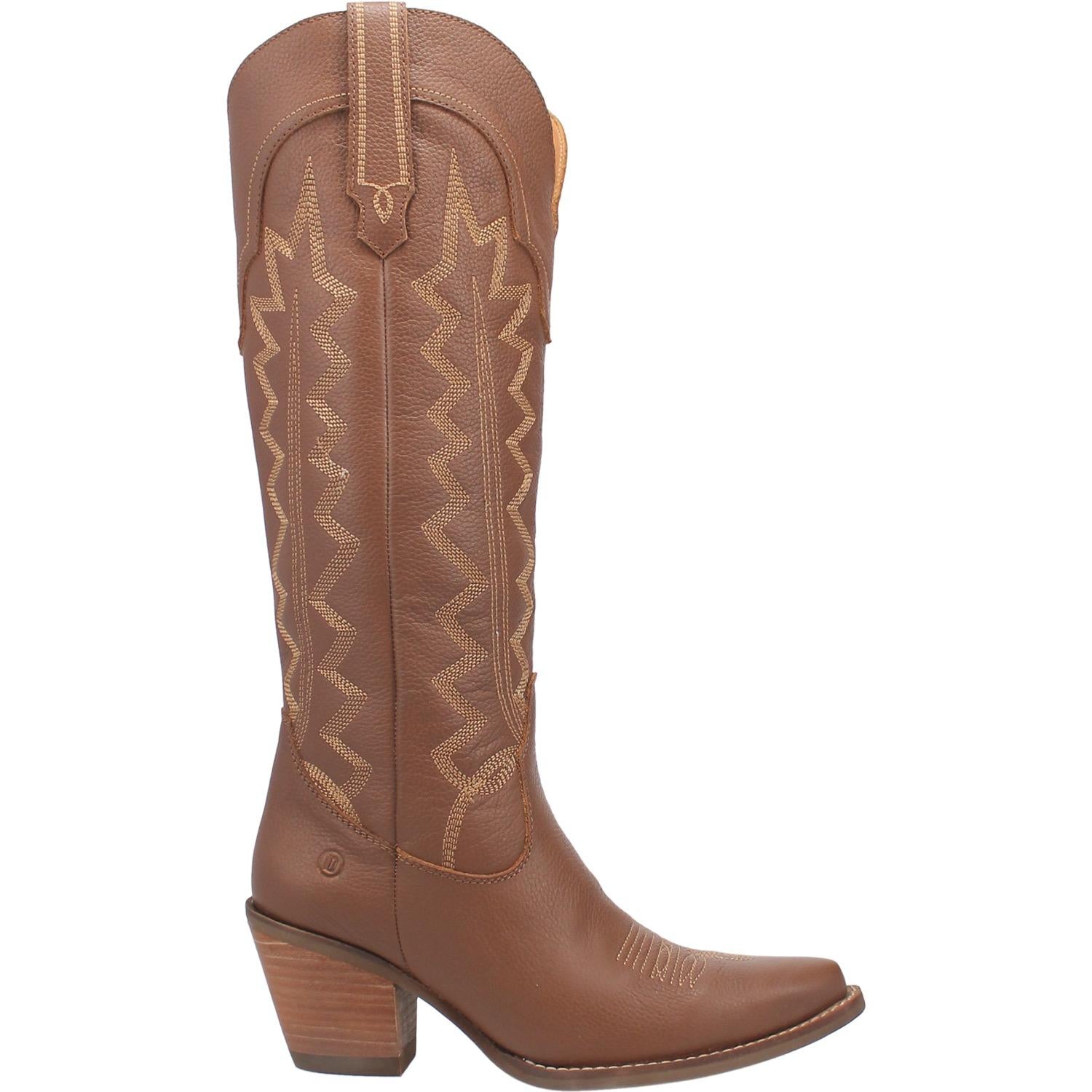 Online Exclusive | Dingo | High Cotton Tall Leather Cowboy Boots in Brown  **PREORDER - Giddy Up Glamour Boutique