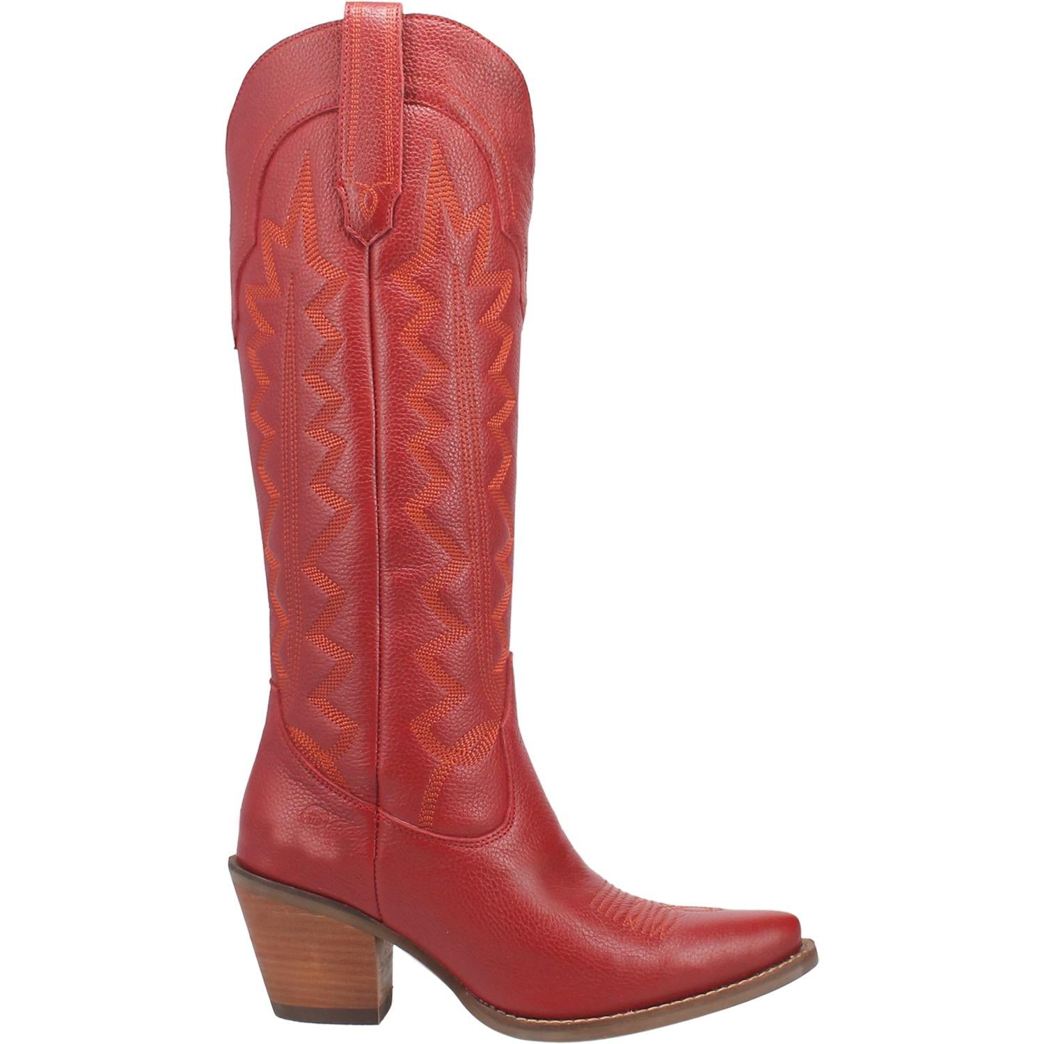 Online Exclusive | Dingo | High Cotton Tall Leather Cowboy Boots in Red  **PREORDER - Giddy Up Glamour Boutique