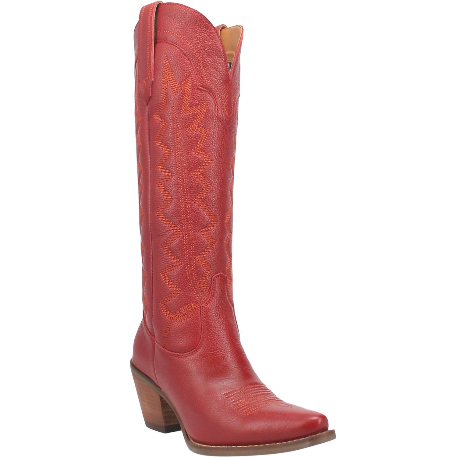 Online Exclusive | Dingo | High Cotton Tall Leather Cowboy Boots in Red  **PREORDER - Giddy Up Glamour Boutique