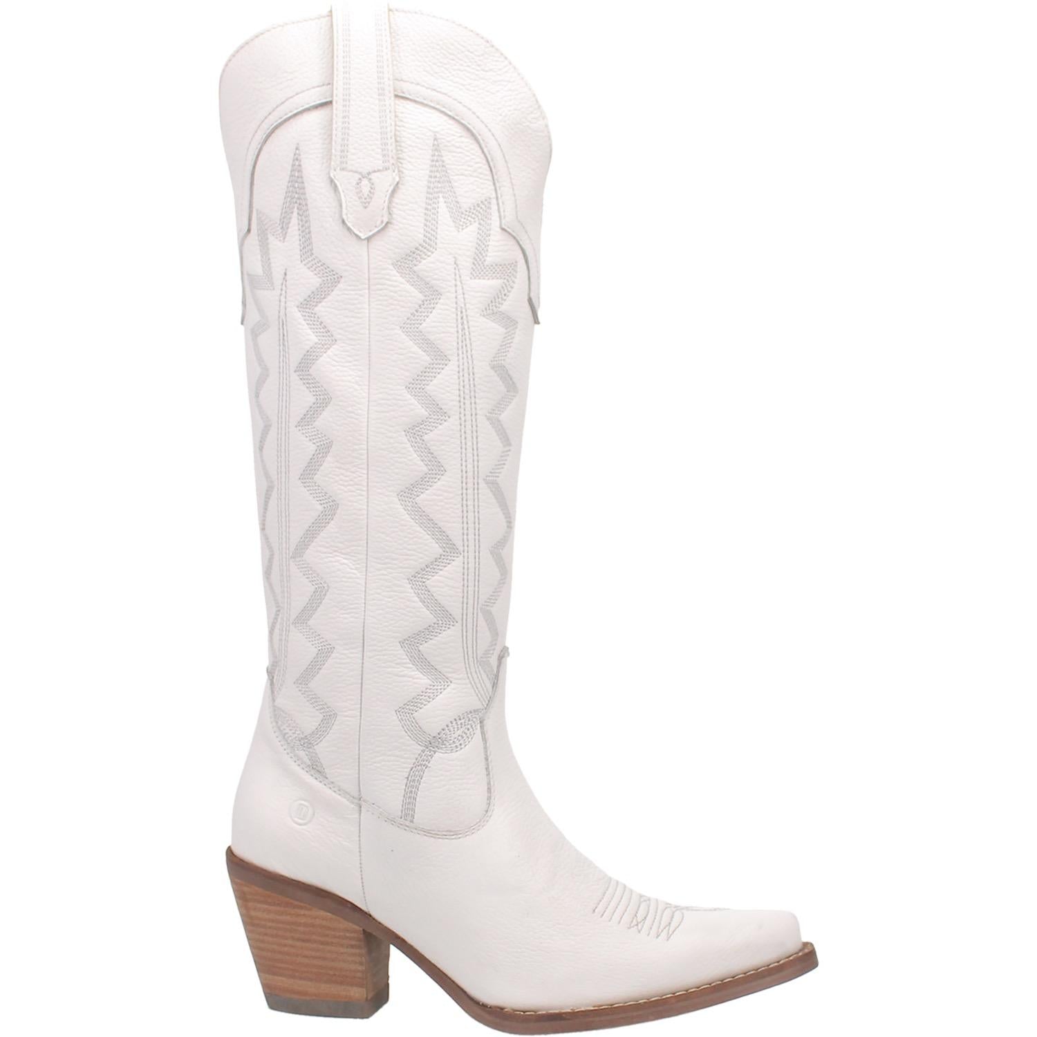 Online Exclusive | Dingo | High Cotton Tall Leather Cowboy Boots in White  **PREORDER - Giddy Up Glamour Boutique