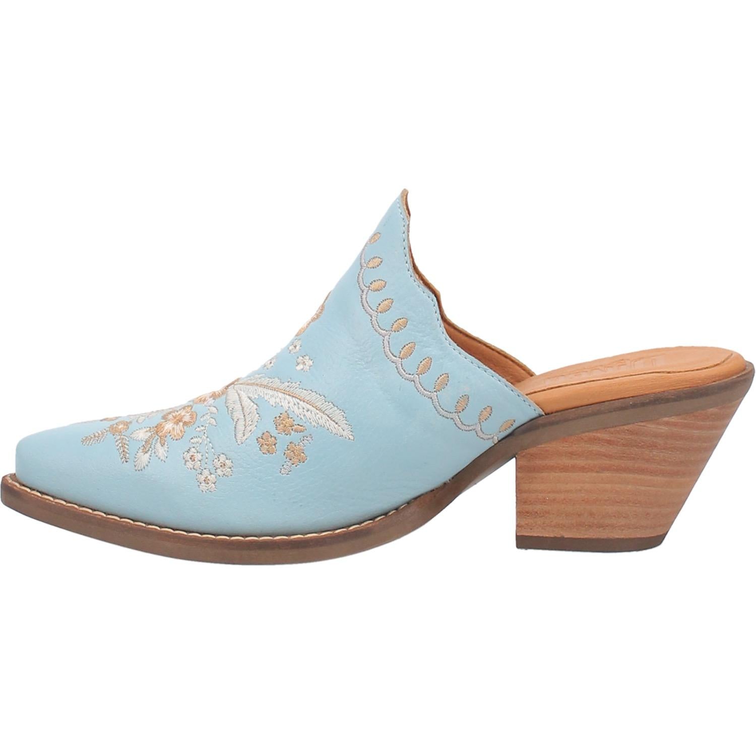 Online Exclusive | Dingo | Wildflower Leather Floral Stitch Mule Bootie in Blue  **PREORDER - Giddy Up Glamour Boutique
