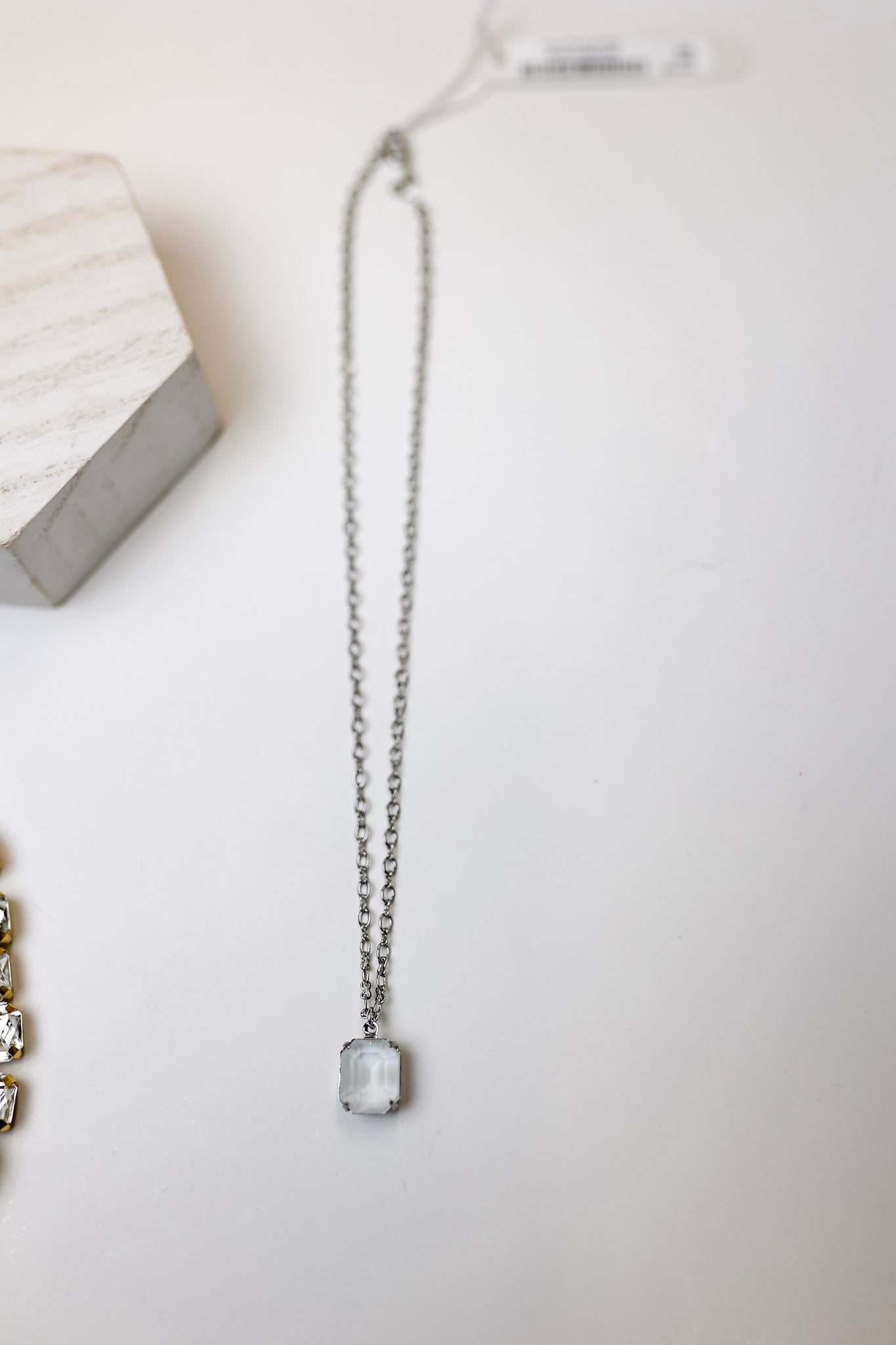 Sorrelli | Emmy Pendant Necklace in Palladium Silver Tone and Snow Bunny - Giddy Up Glamour Boutique