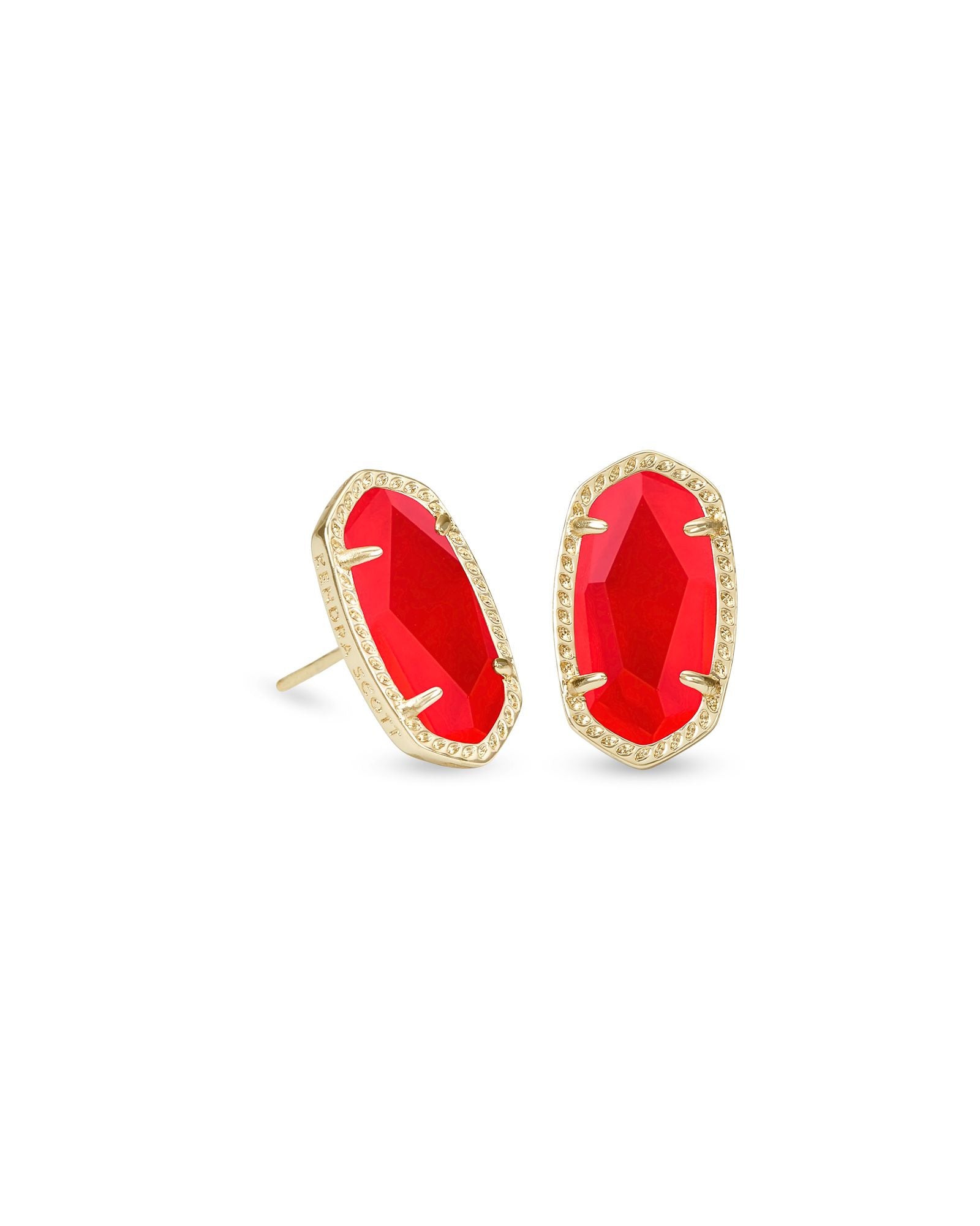 Kendra Scott | Ellie Gold Stud Earrings in Red Illusion - Giddy Up Glamour Boutique