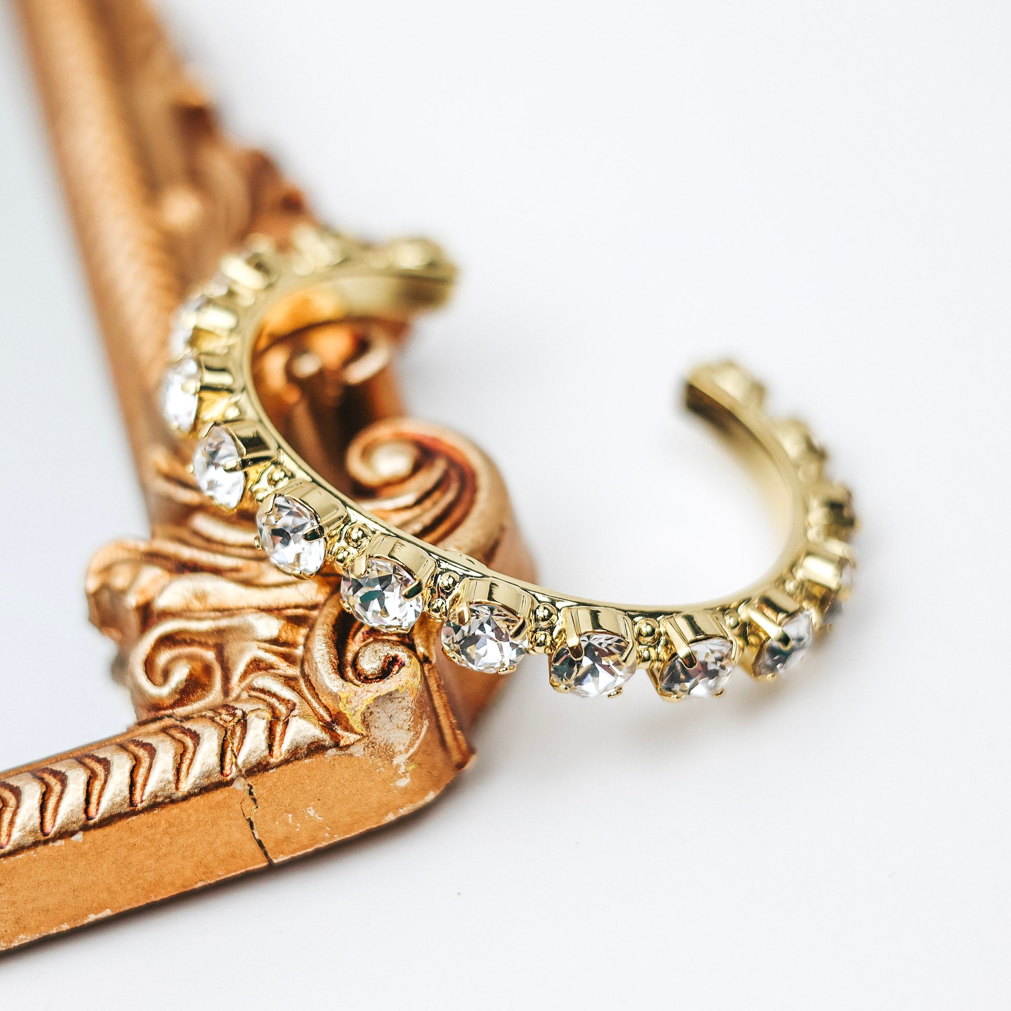 Sorrelli | Riveting Romance Cuff Bracelet in Bright Gold Tone and Crystal - Giddy Up Glamour Boutique