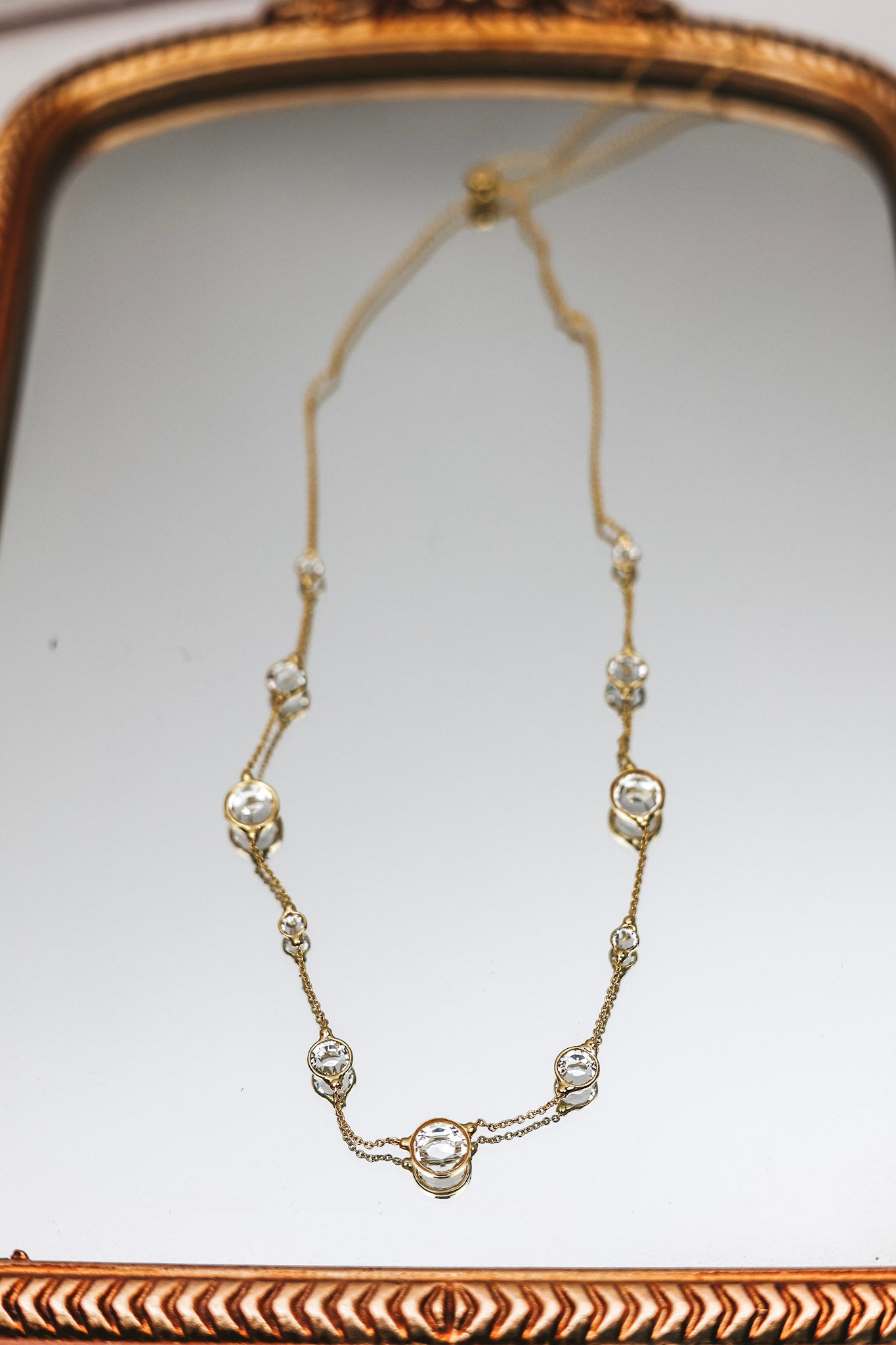 Sorrelli | Inner Orbit Crystal Tennis Necklace in Bright Gold Tone and Crystal - Giddy Up Glamour Boutique