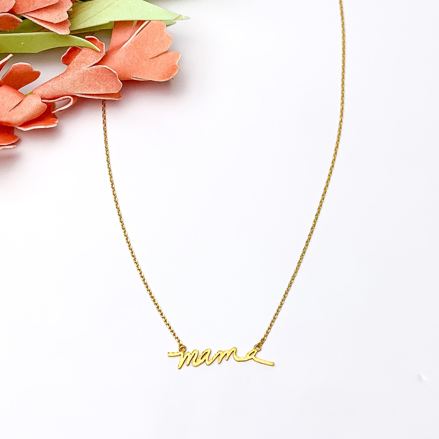Mama Chain Necklace in Gold Tone - Giddy Up Glamour Boutique