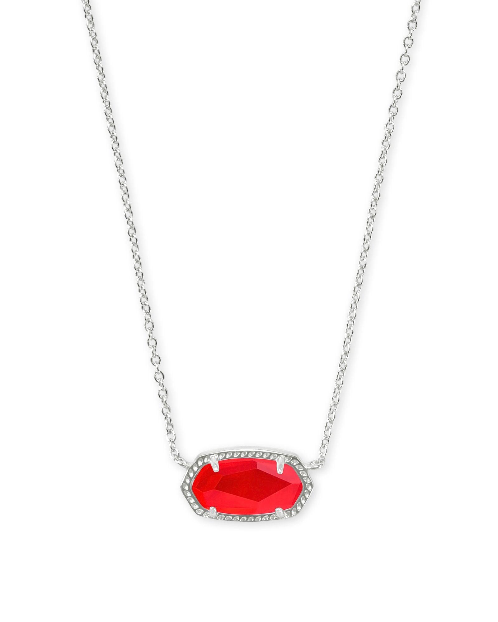 Kendra Scott | Elisa Silver Pendant Necklace in Red Illusion - Giddy Up Glamour Boutique