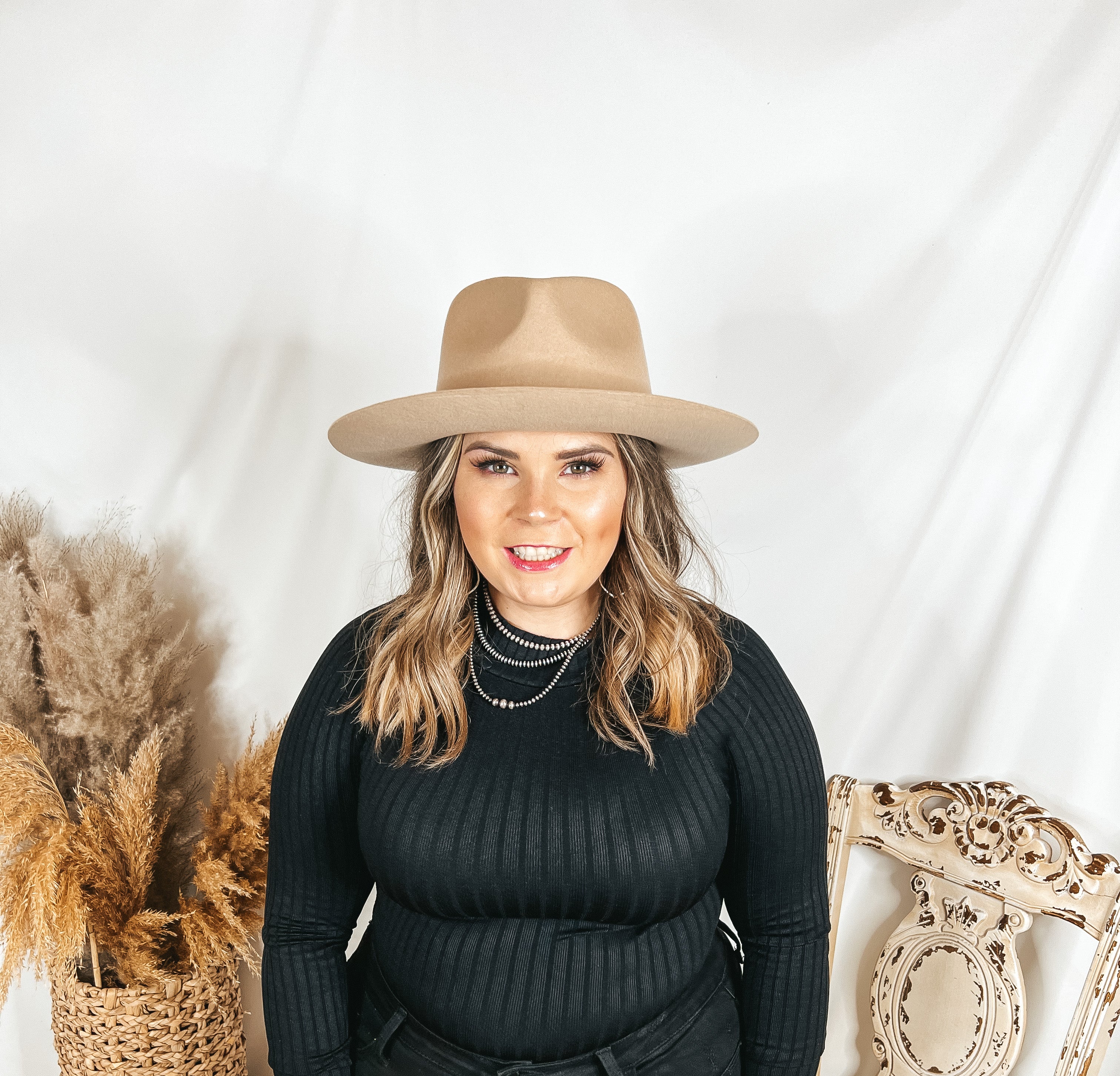 GiGi Pip | Zephyr Wool Felt Rancher Hat in Cream - Giddy Up Glamour Boutique