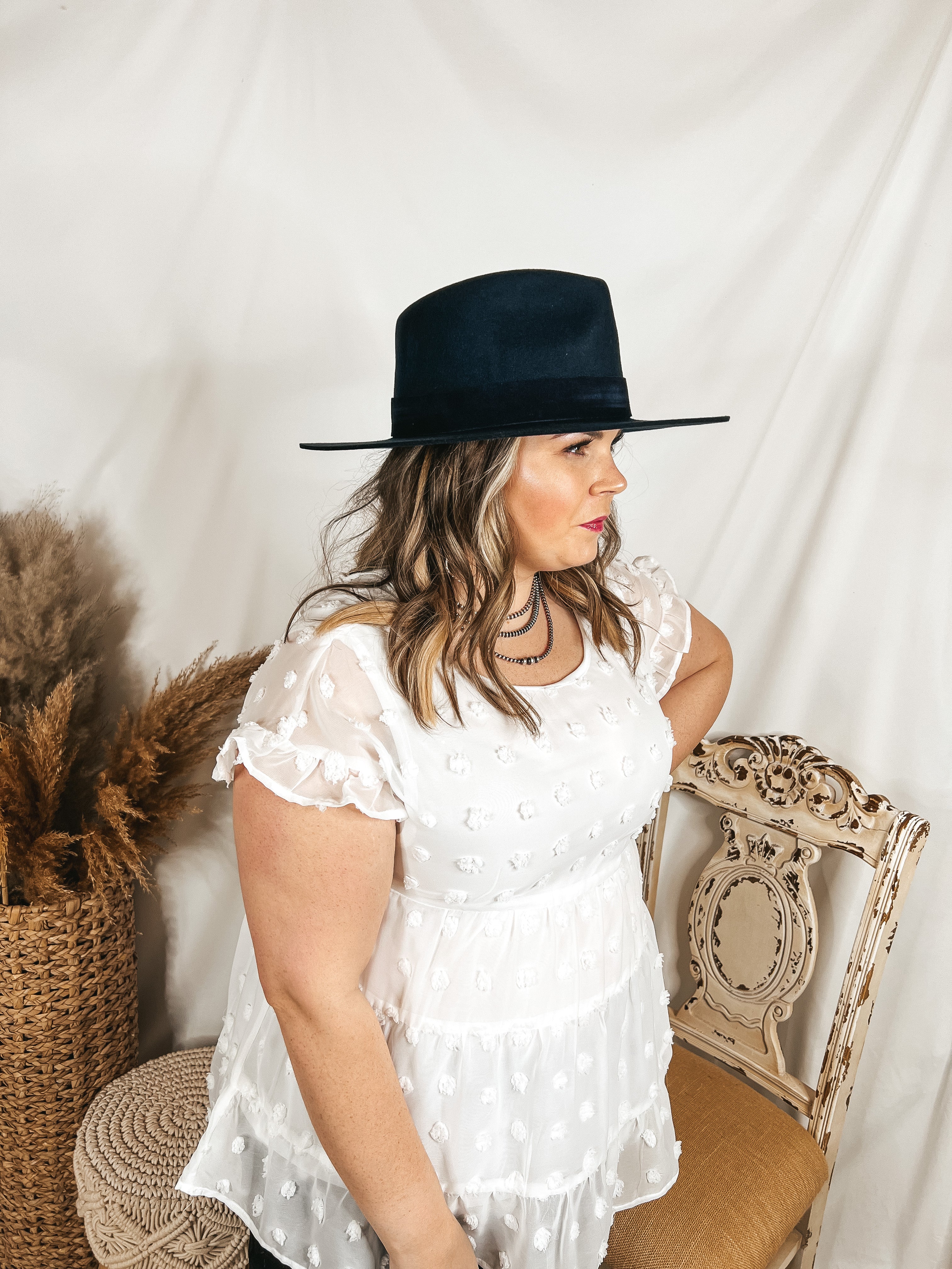 GiGi Pip | Miller Rancher Wool Felt Hat with Velvet Band in Navy - Giddy Up Glamour Boutique