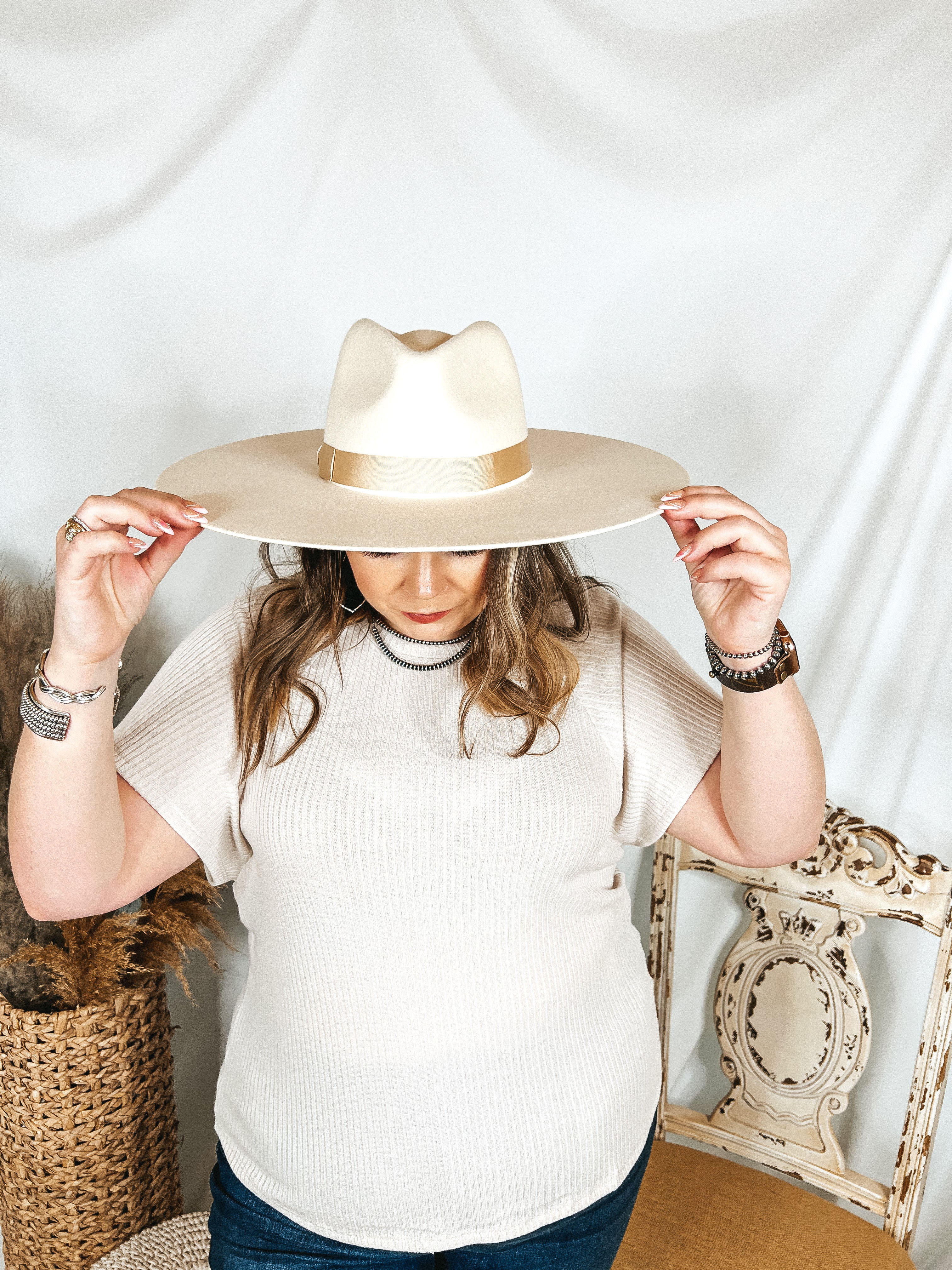 Lack of Color | Montana Wide Brim Wool Felt Hat in Ivory - Giddy Up Glamour Boutique