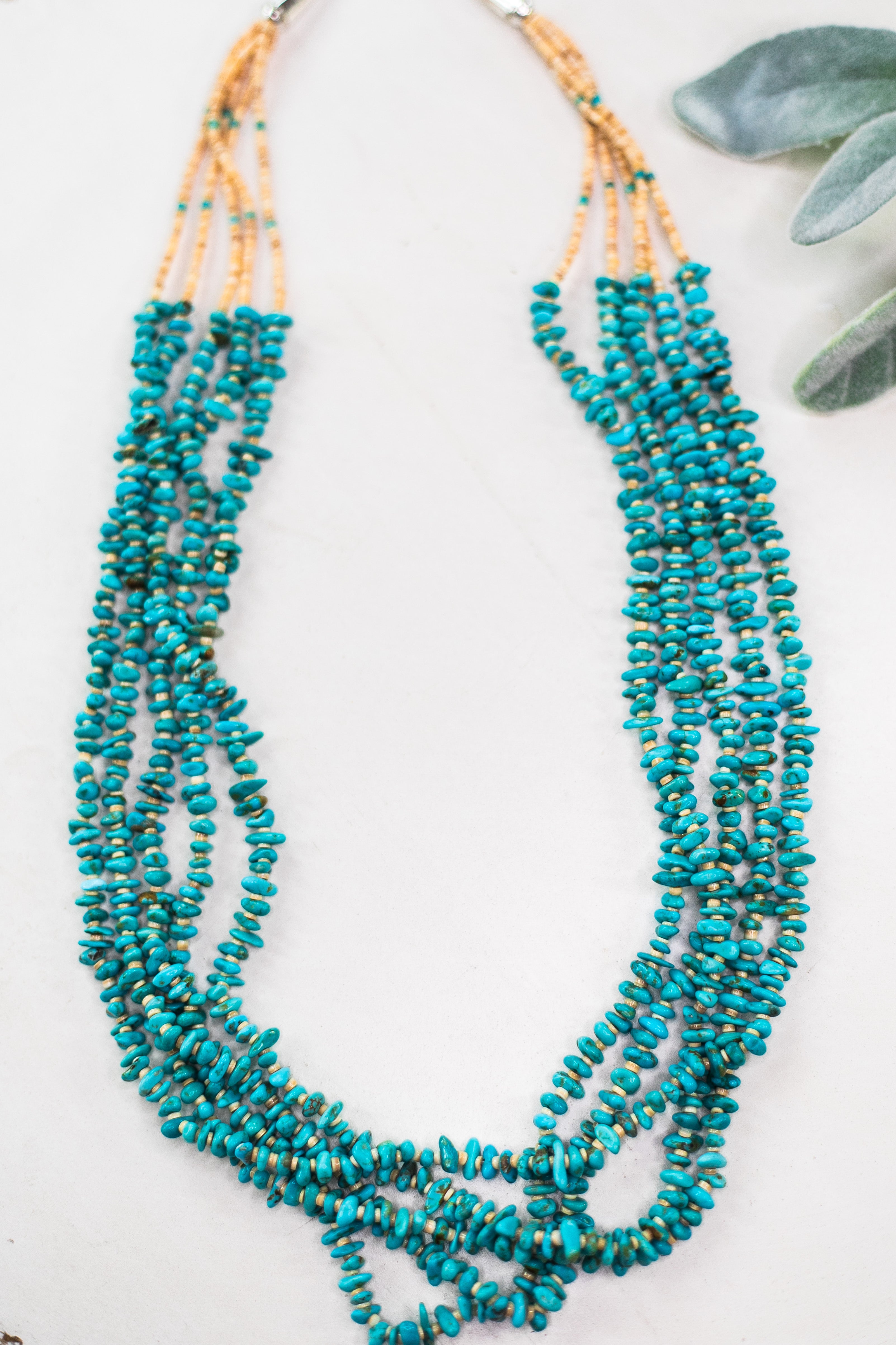 Navajo | Authentic Five Strand Turquoise and Heishi Necklace - Giddy Up Glamour Boutique