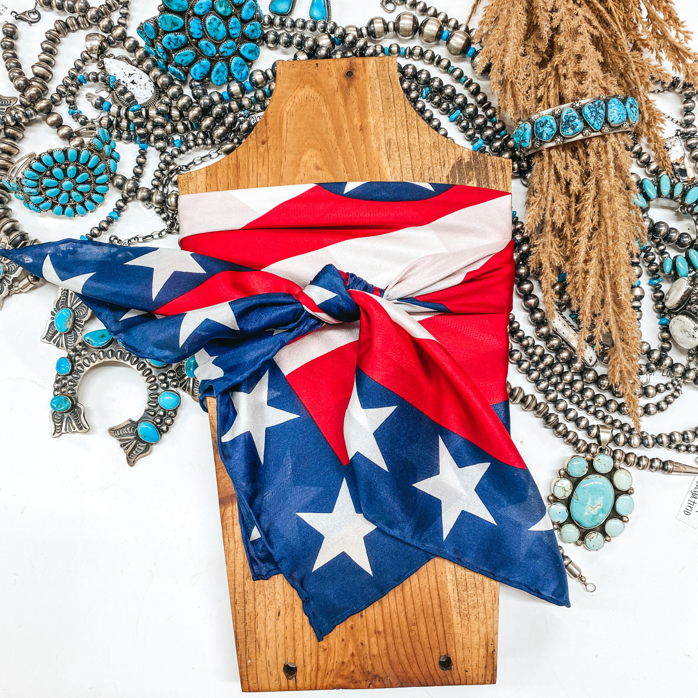 Liberty Wild Rag in Red, White, and Blue - Giddy Up Glamour Boutique