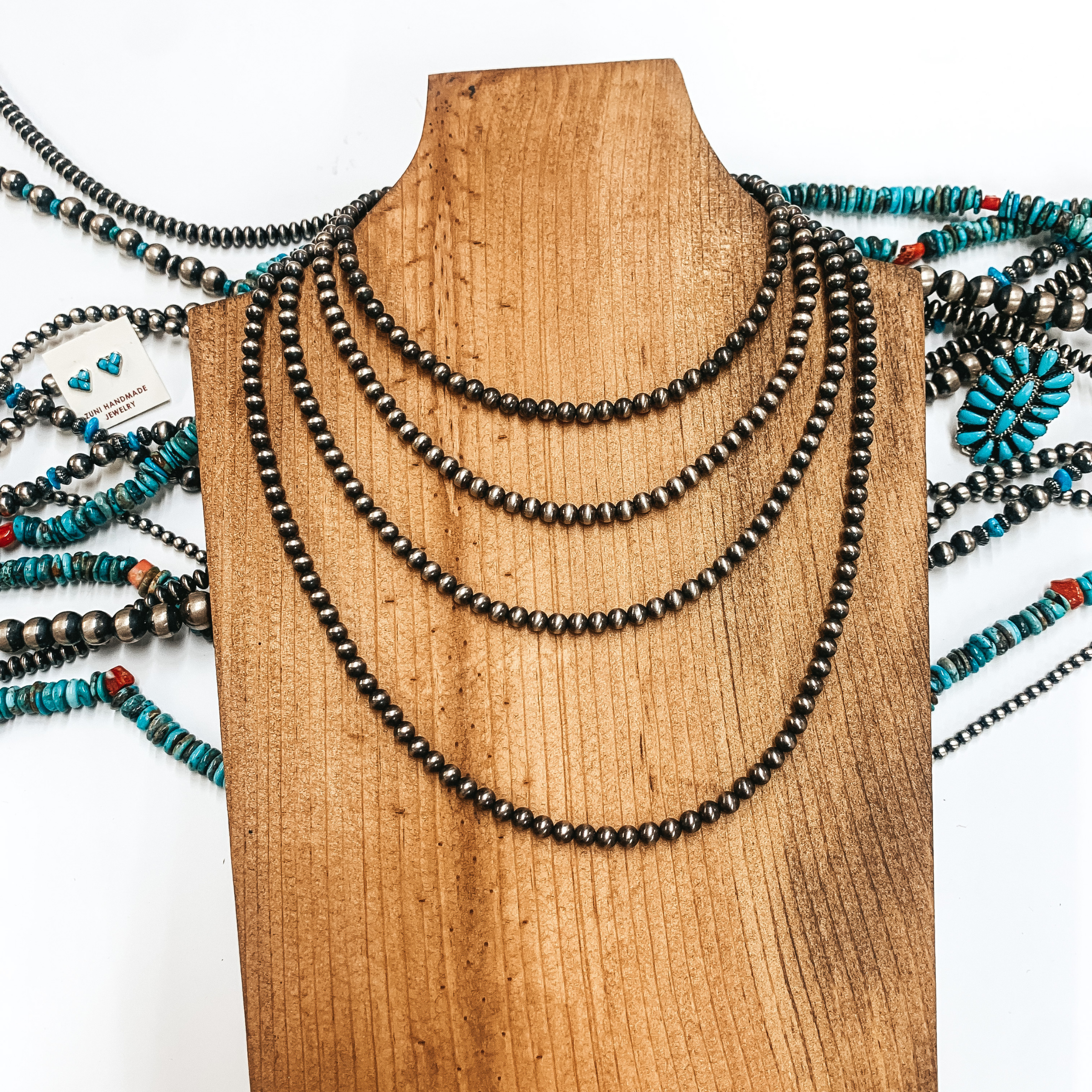 Navajo | Navajo Handmade 5mm Navajo Pearls Necklace | Varying Lengths - Giddy Up Glamour Boutique