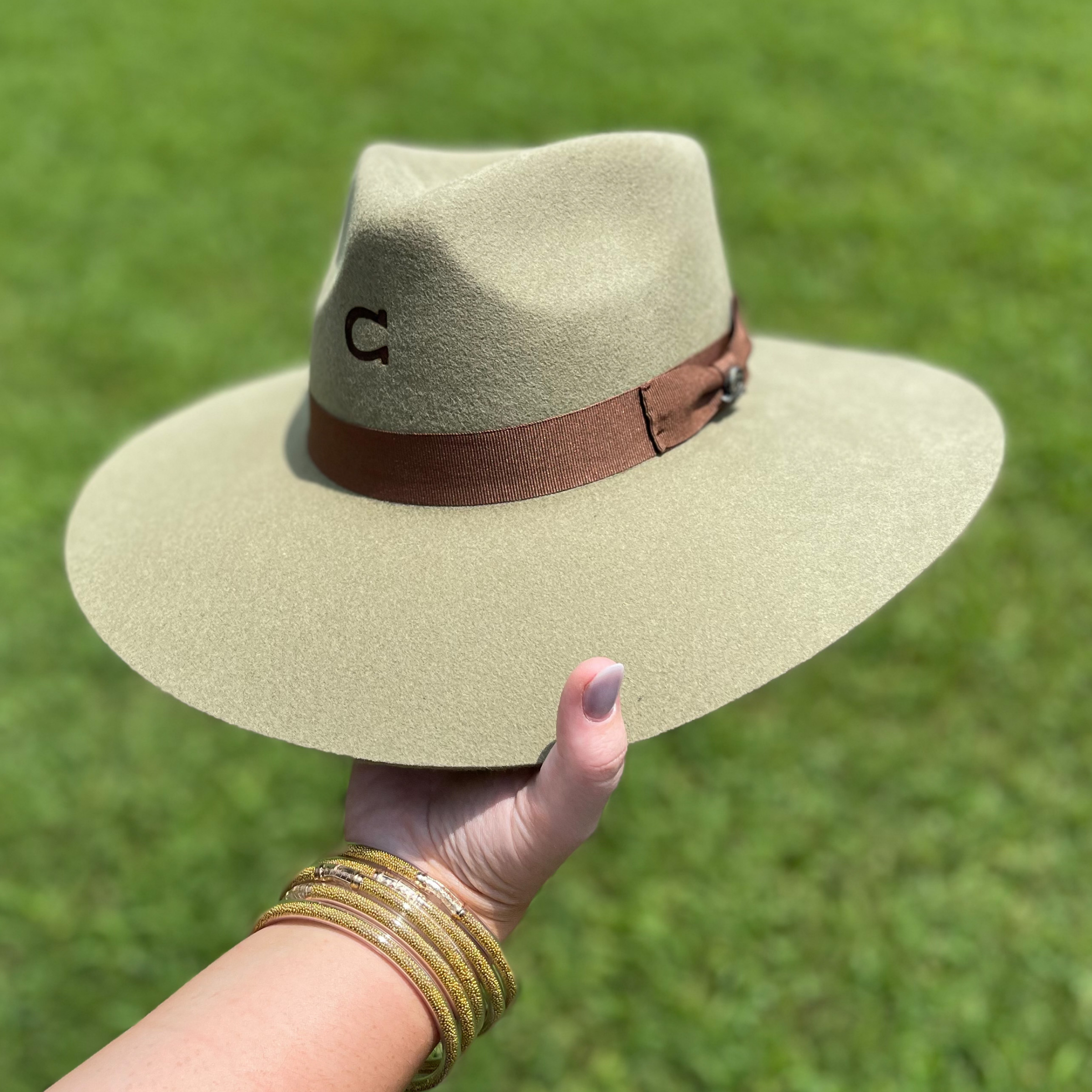 Charlie 1 Horse | Highway Wool Felt Hat in Olive - Giddy Up Glamour Boutique