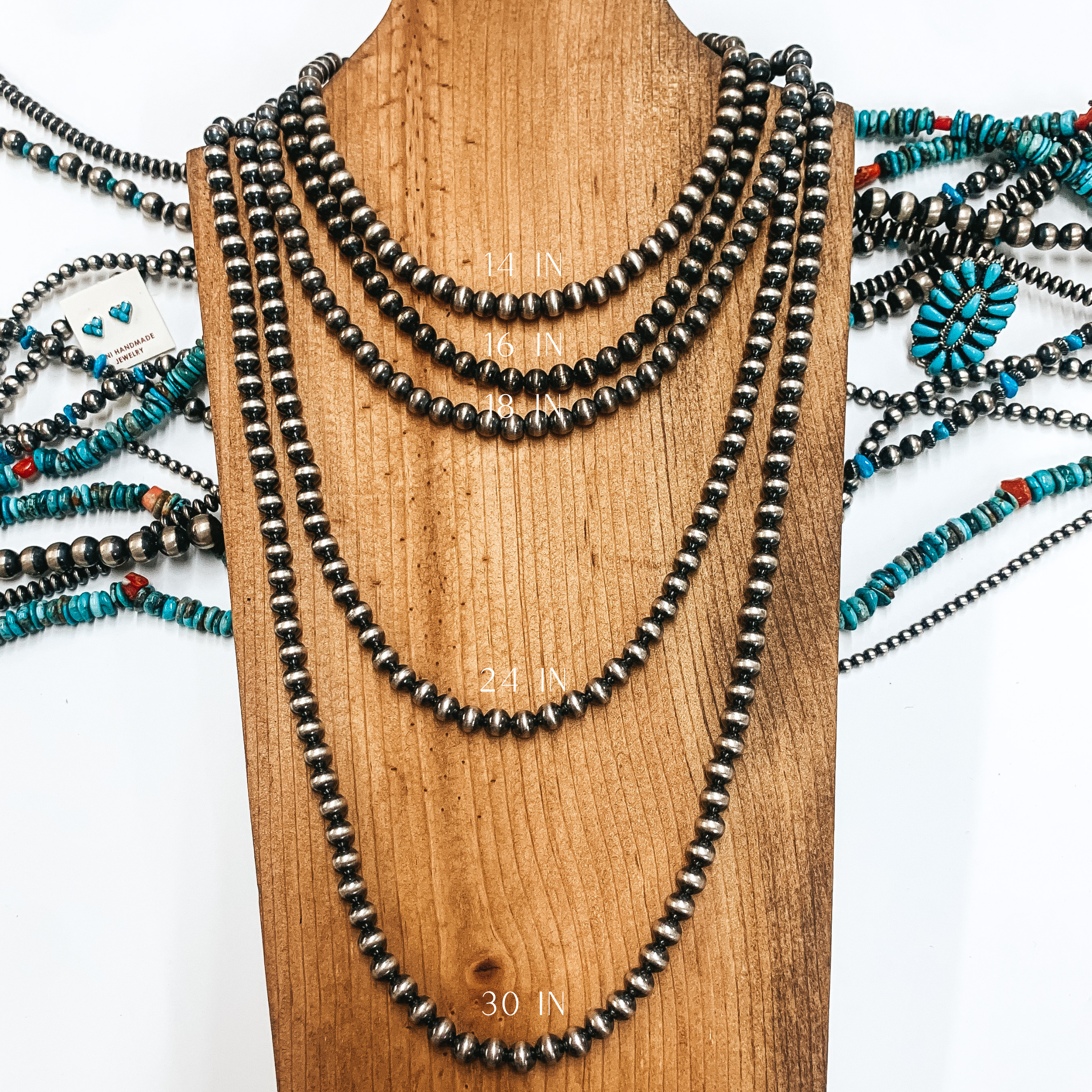Navajo | Navajo Handmade 7mm Navajo Pearls Necklace | Varying Lengths - Giddy Up Glamour Boutique