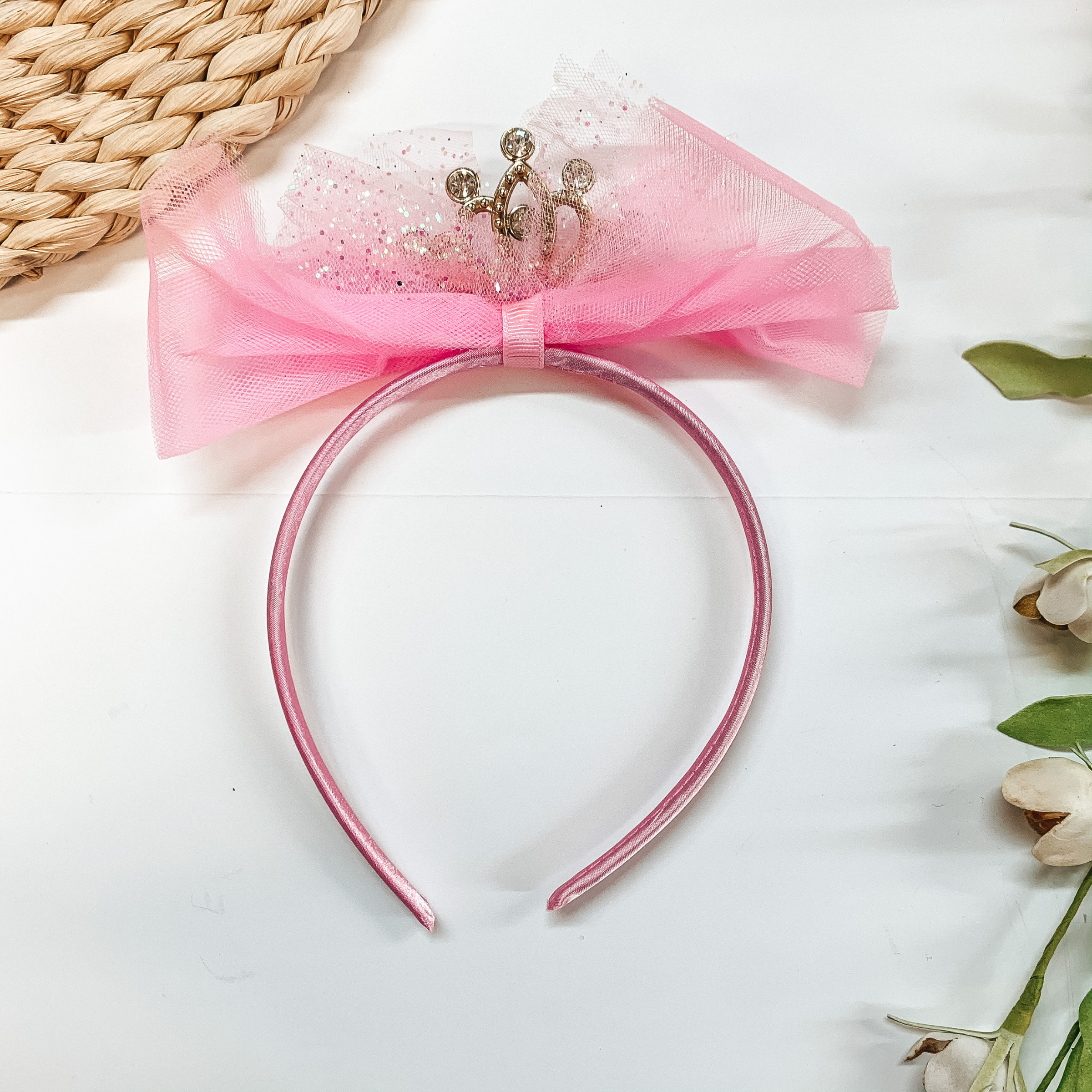 Buy 3 for $10 |  Glitter Headband with Bow and Crown - Giddy Up Glamour Boutique