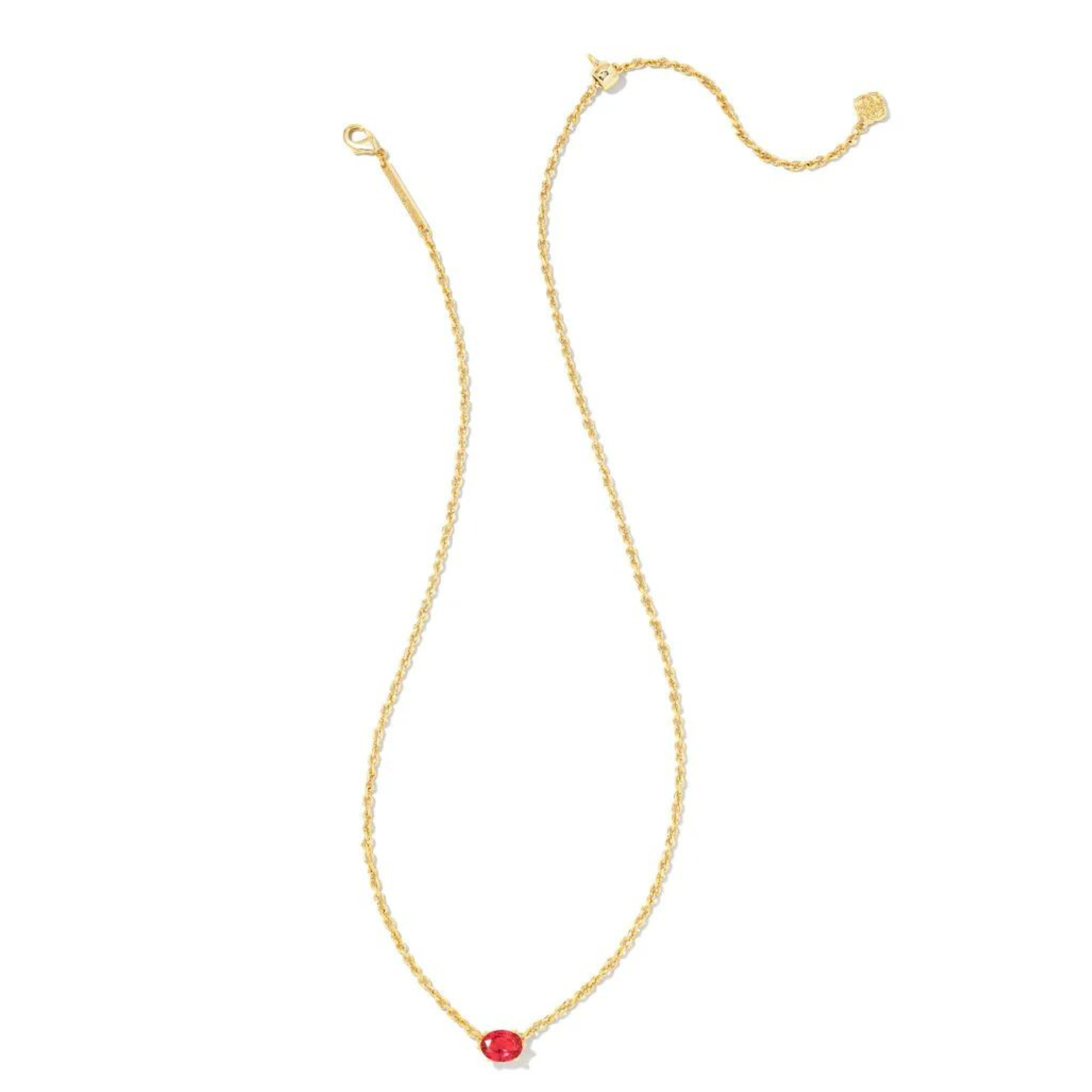 Kendra Scott | Cailin Gold Pendant Necklace in Red Crystal - Giddy Up Glamour Boutique