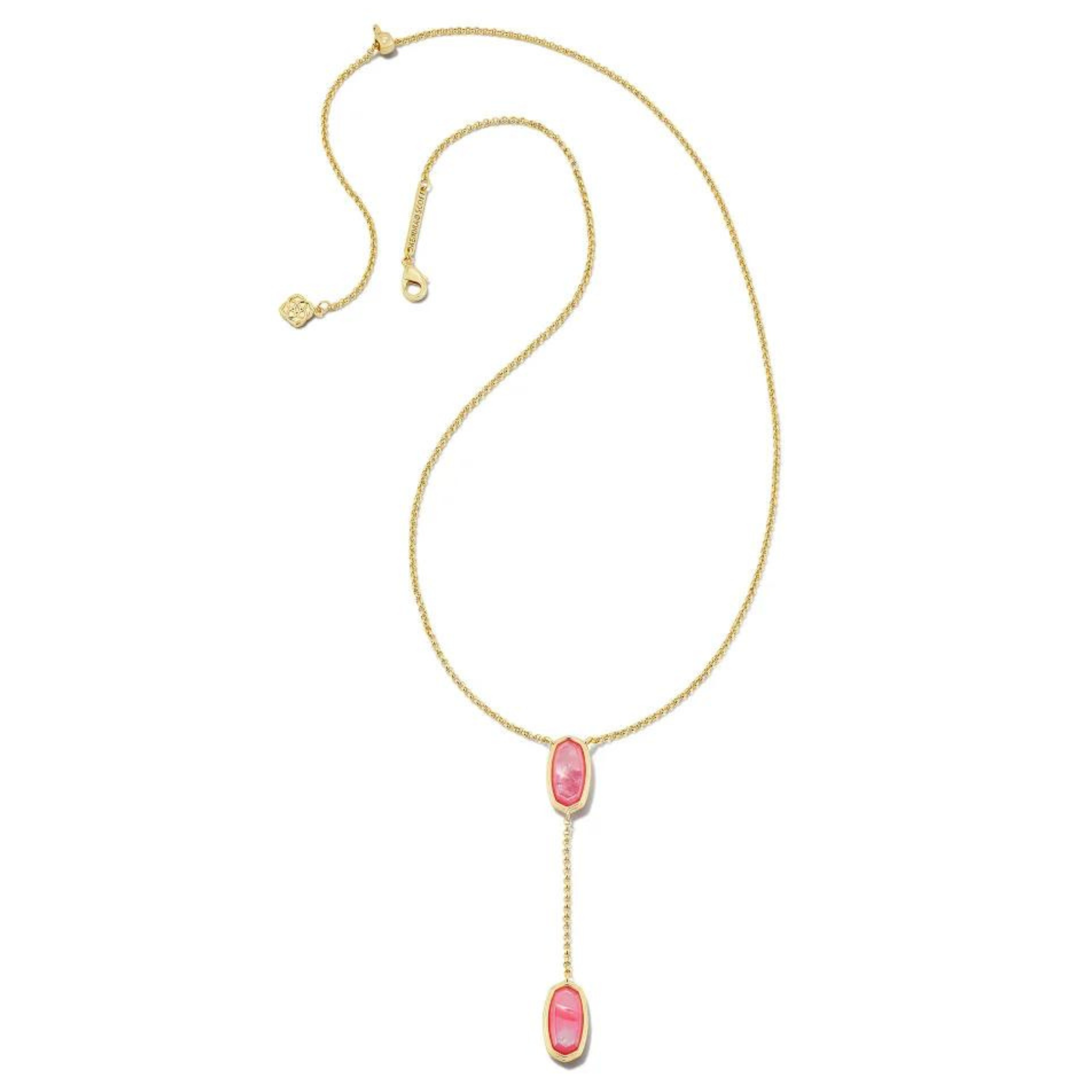 Kendra Scott | Elisa Y Framed Neklace in Gold Peony Mother of Pearl - Giddy Up Glamour Boutique