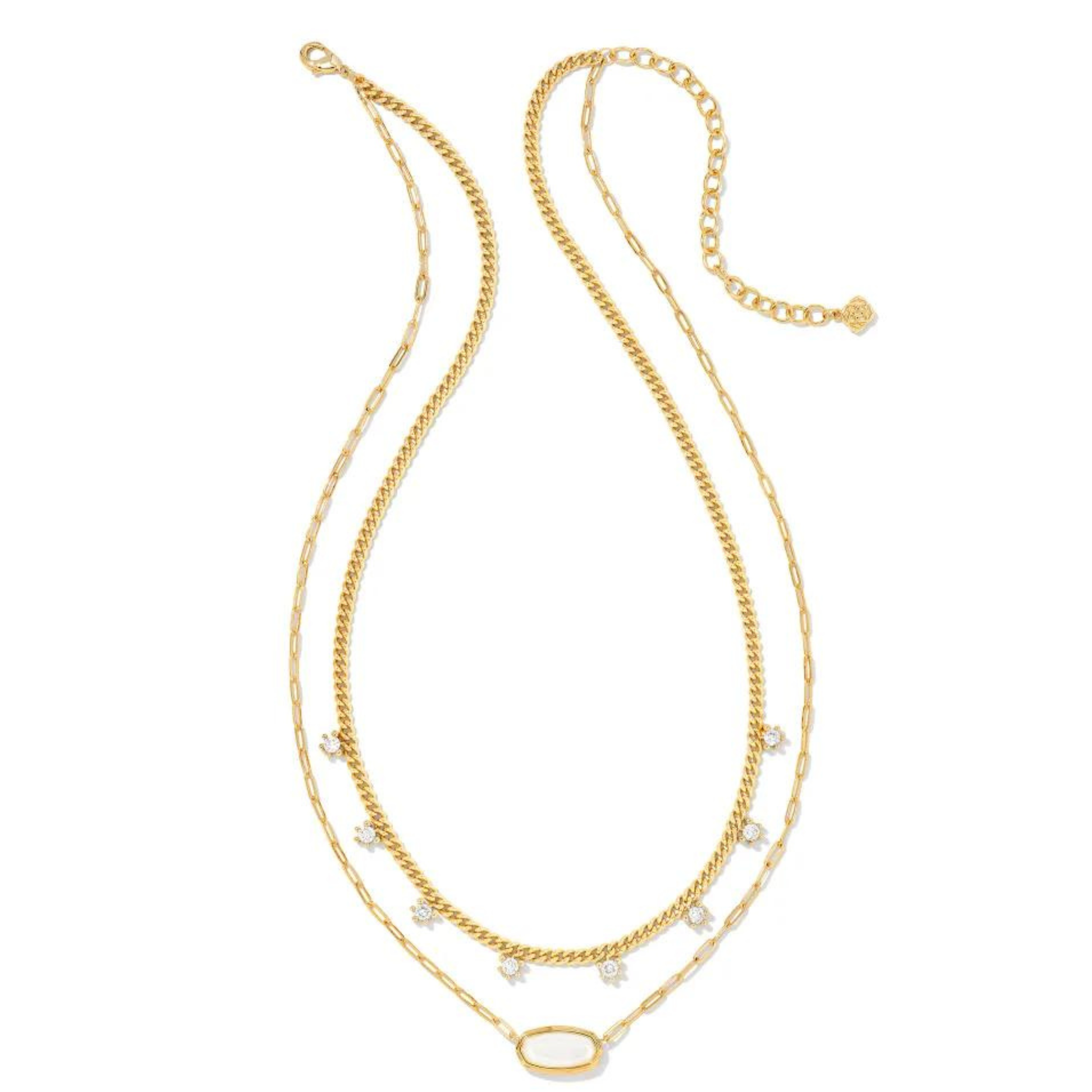 Kendra Scott | Framed Elisa Gold Multi Strand Necklace in Iridescent Opalite Illusion - Giddy Up Glamour Boutique