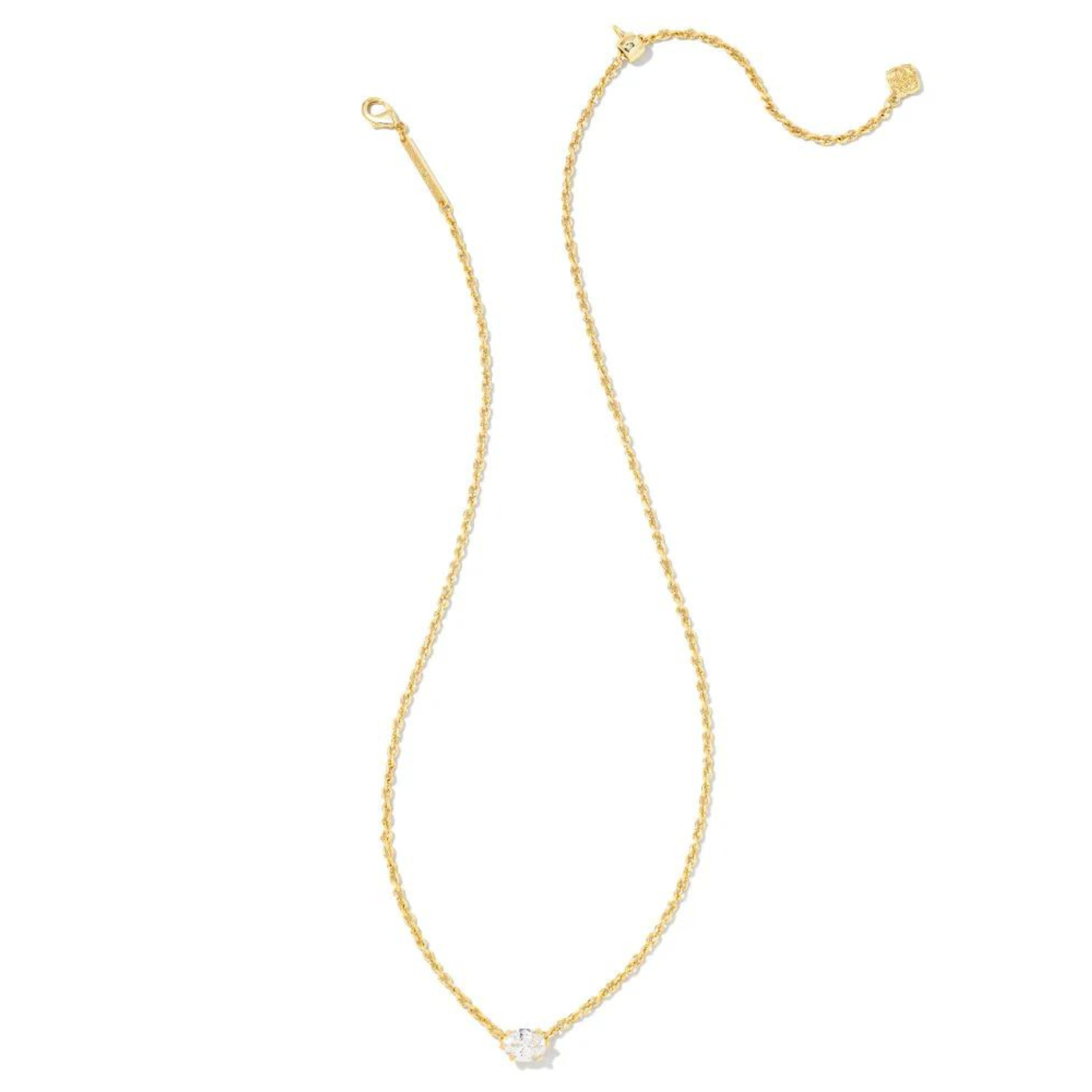 Kendra Scott | Cailin Gold Pendant Necklace in White Crystal - Giddy Up Glamour Boutique
