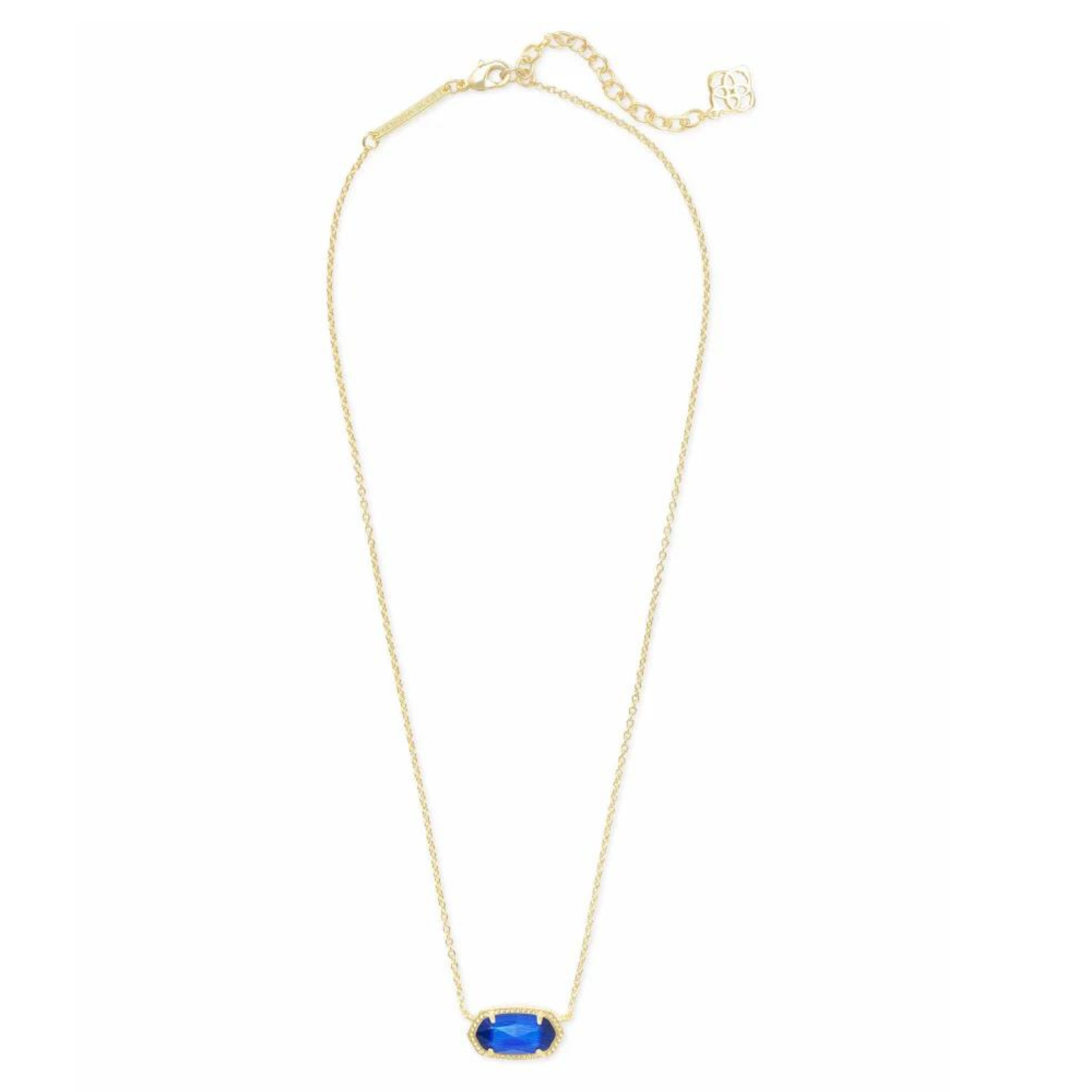 Kendra Scott |  Elisa Gold Pendant Necklace in Cobalt Cat's Eye - Giddy Up Glamour Boutique