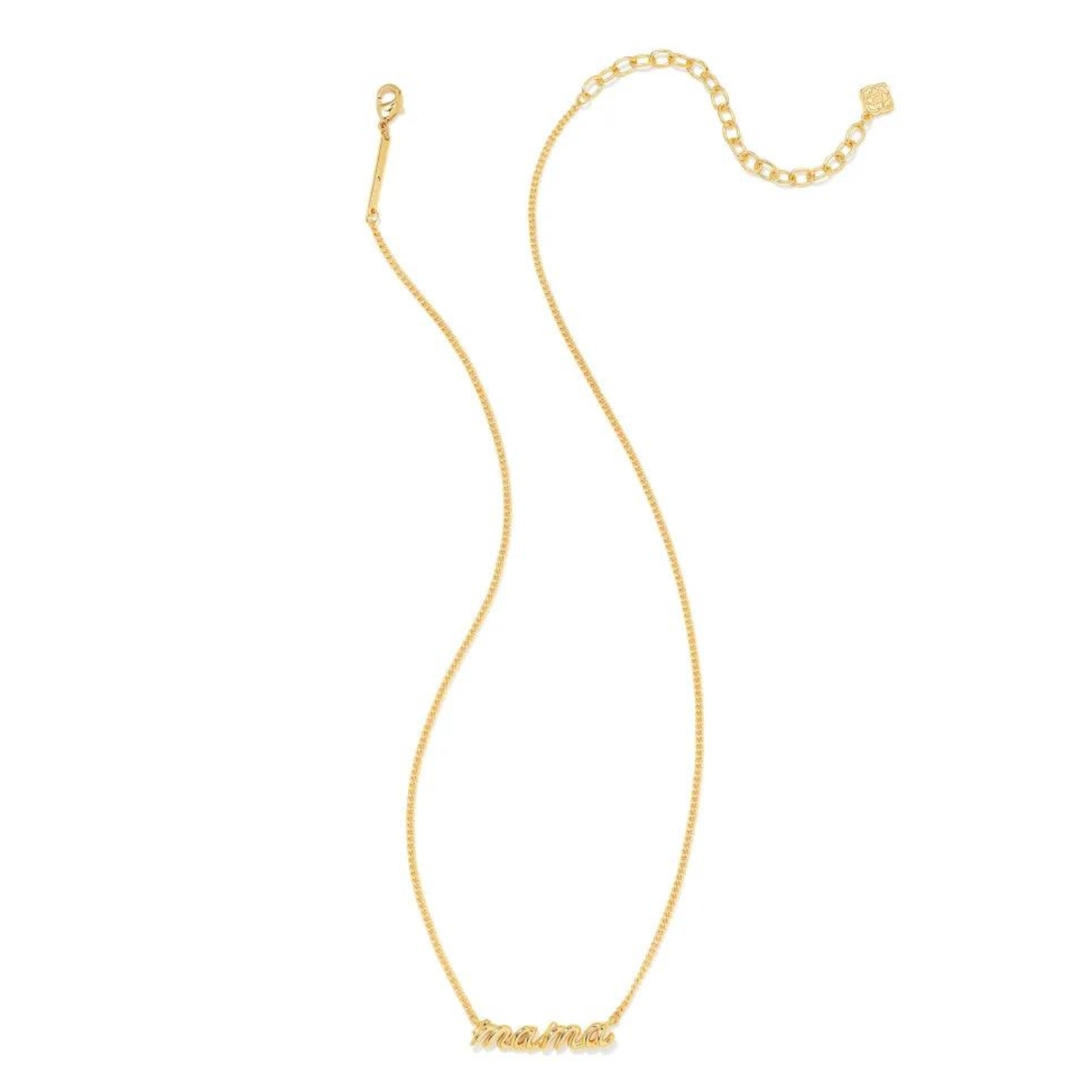 Kendra Scott | Mama Script Pendant Necklace in Gold - Giddy Up Glamour Boutique