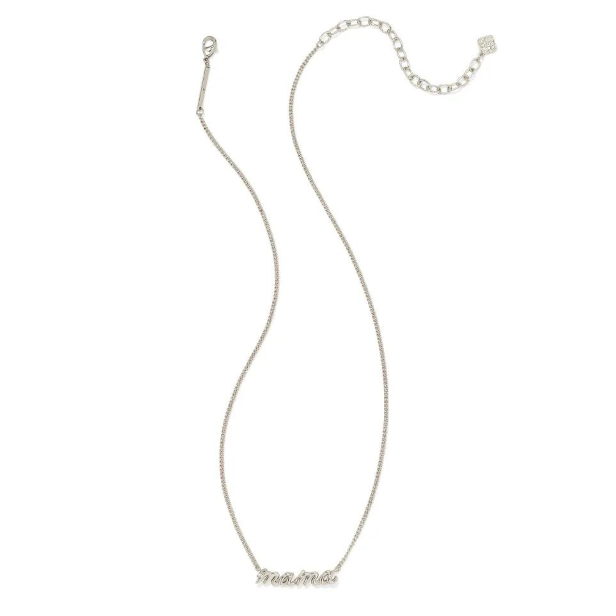 Kendra Scott | Mama Script Pendant Necklace in Silver - Giddy Up Glamour Boutique