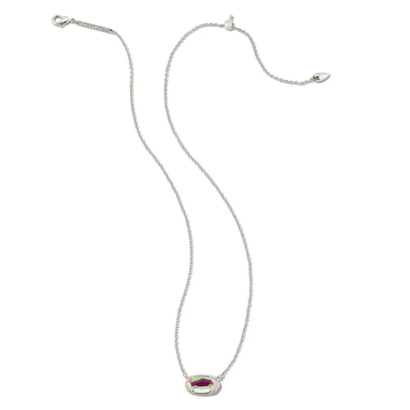 Kendra Scott | Grayson Silver Pendant Necklace in Dichroic Glass - Giddy Up Glamour Boutique
