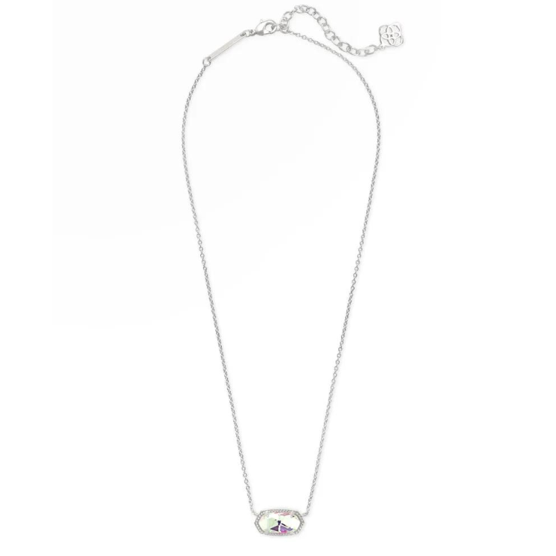 Kendra Scott | Elisa Silver Pendant Necklace in Dichroic Glass - Giddy Up Glamour Boutique