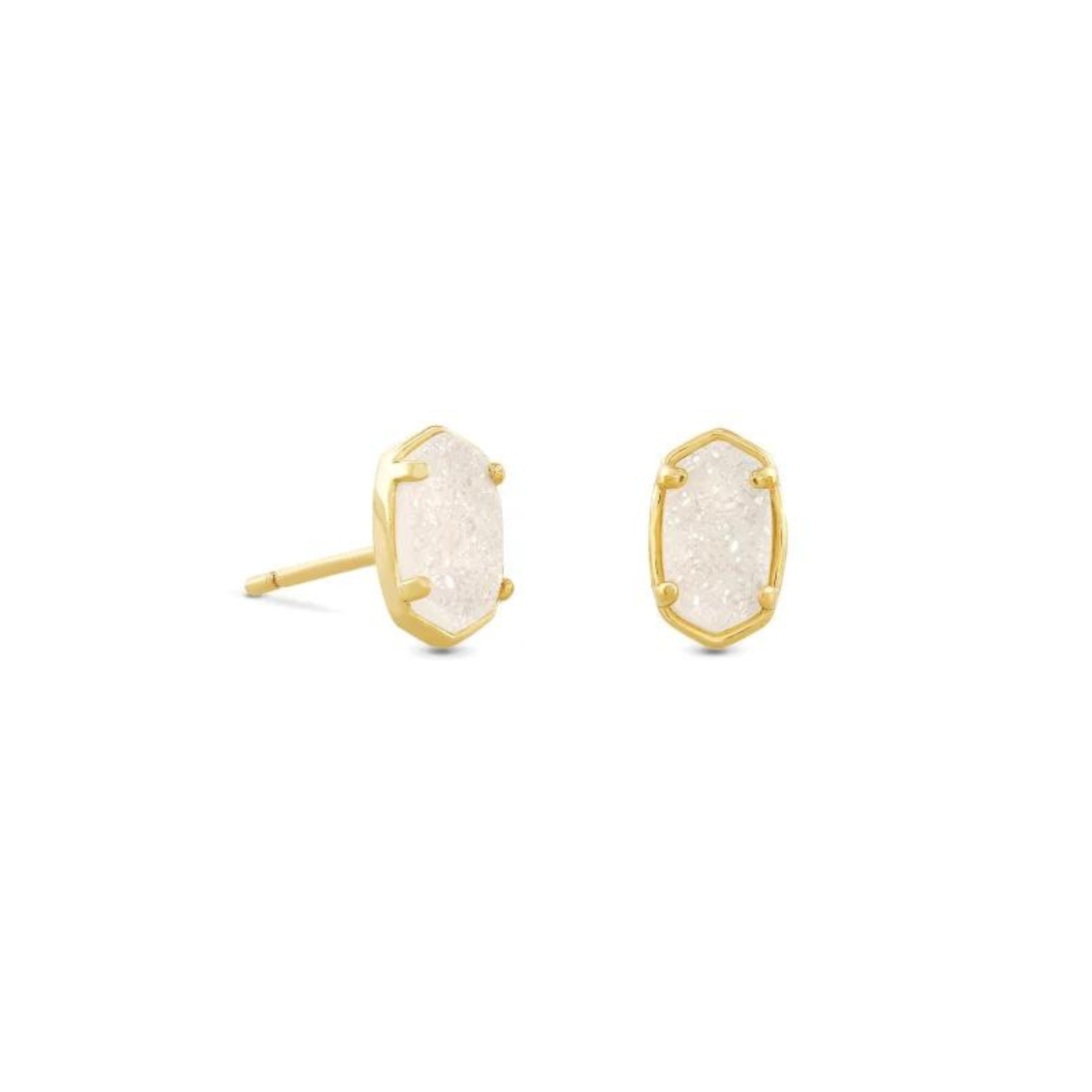 Kendra Scott | Emilie Gold Stud Earrings in Iridescent Drusy - Giddy Up Glamour Boutique